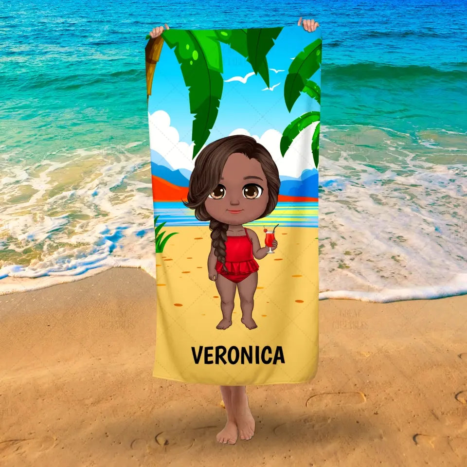 Kids Tropical Summer Beach Towel Customizer TeeInBlue 