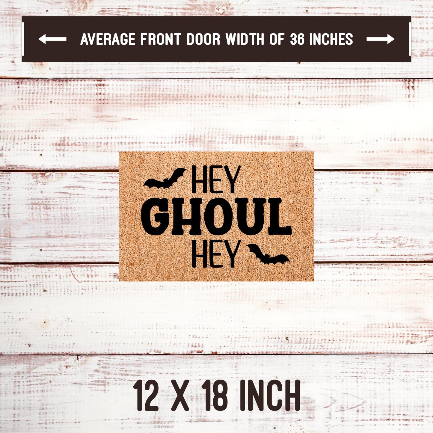 Hey Ghoul Hey Door Mats teelaunch 12x18 Inches 