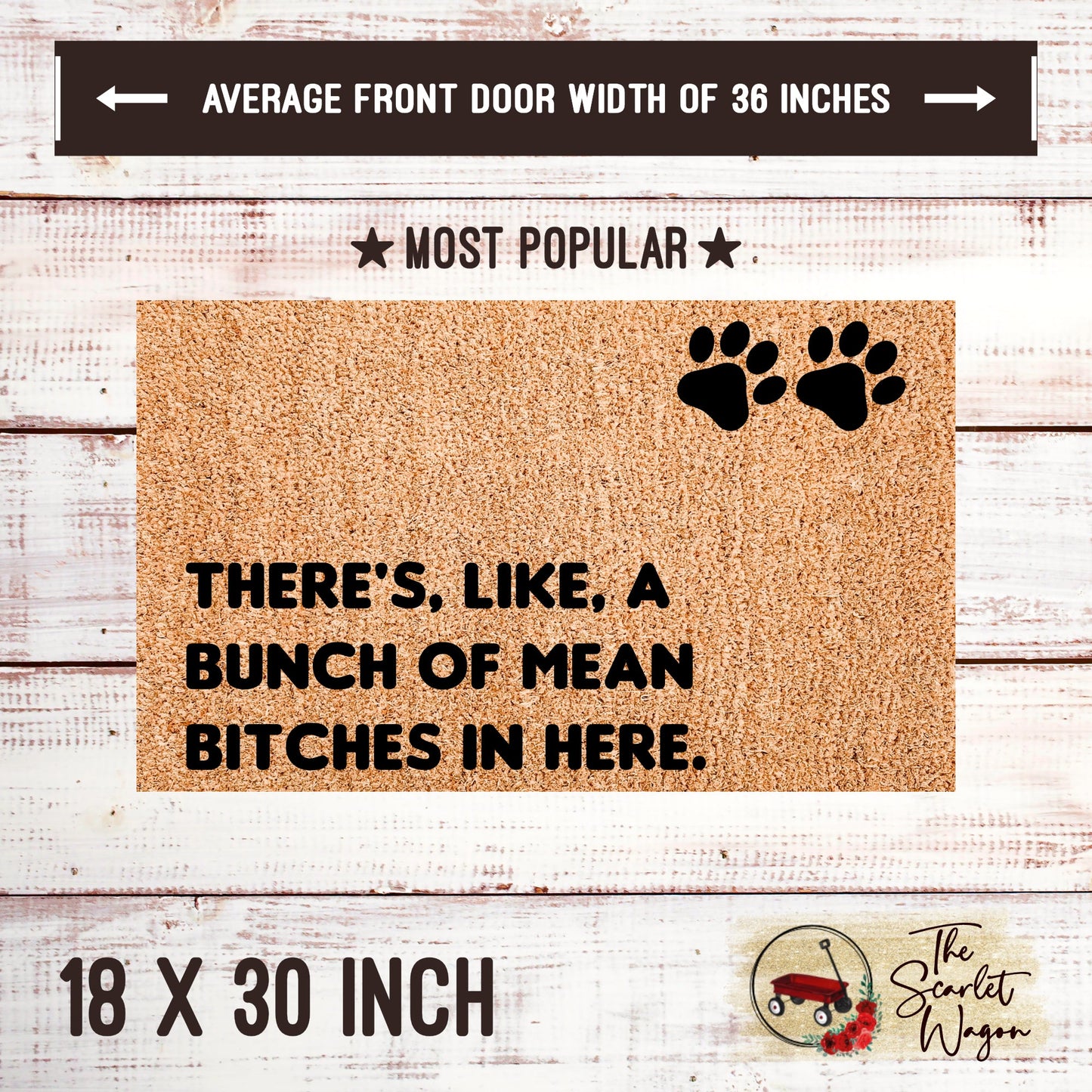 Bunch of Mean Bitches in Here Door Mats teelaunch 18x30 Inches (Free Shipping) 