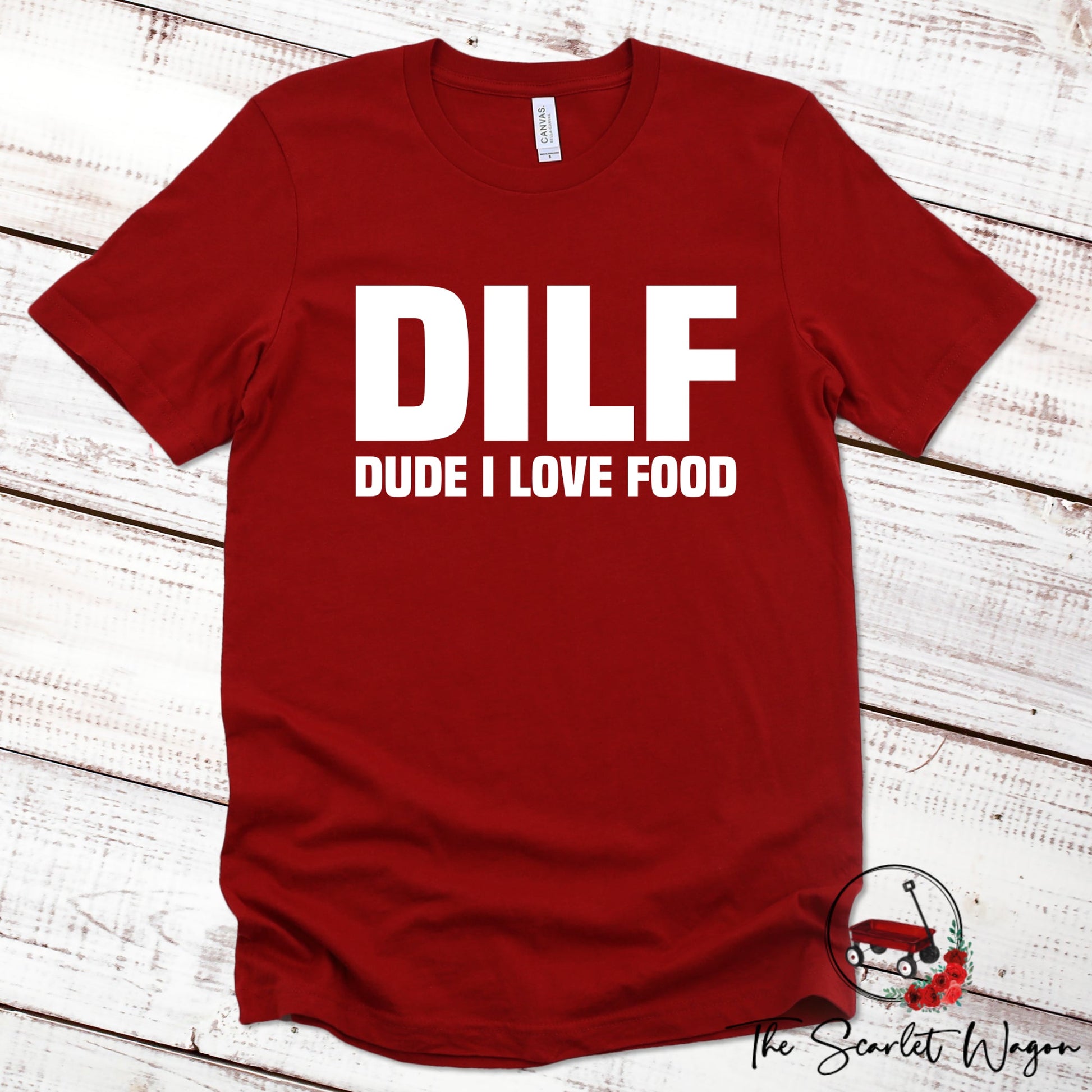 DILF - Dude I Love Food Premium Tee Scarlet Wagon Red XS 