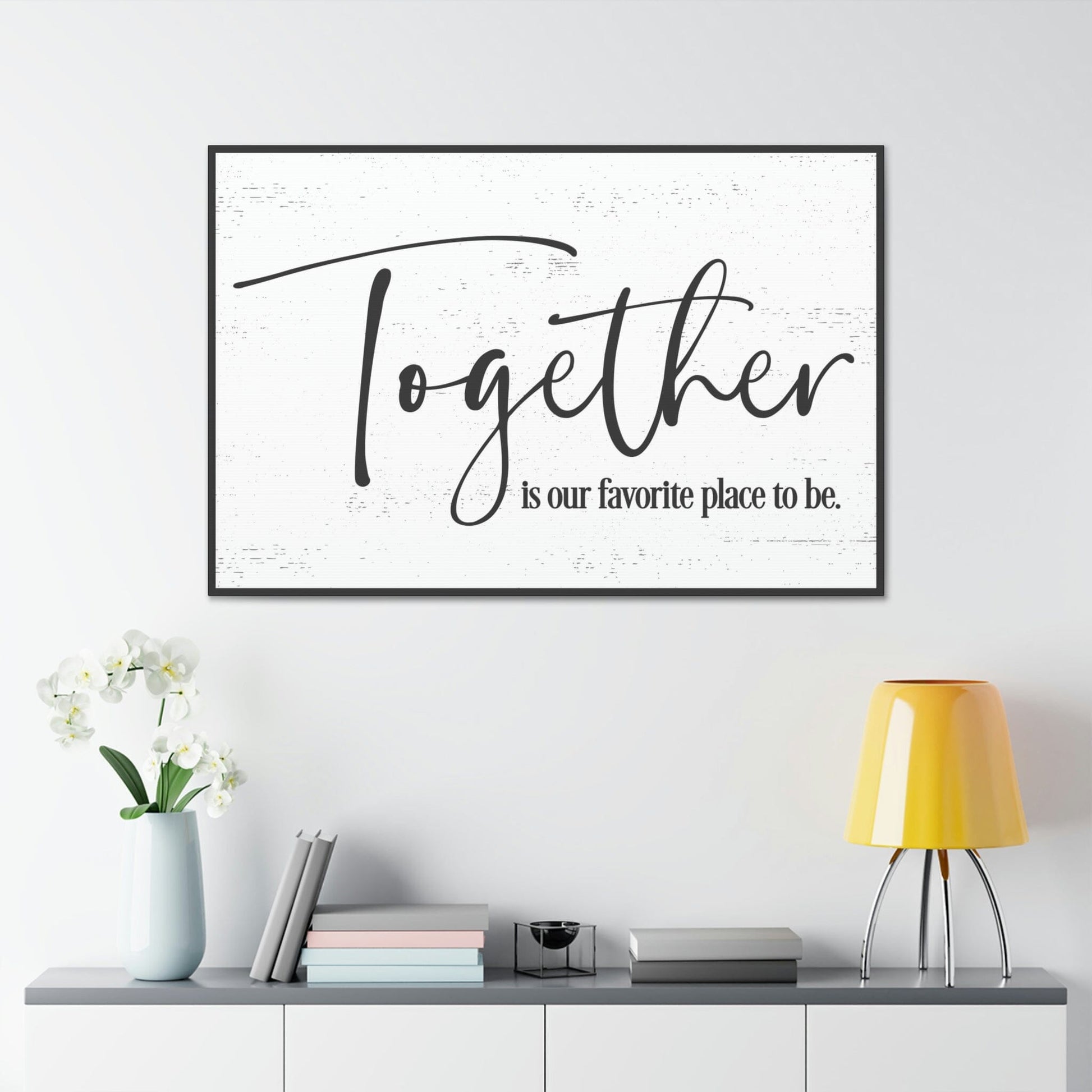 Together Is Our Favorite Place to Be Faux Framed Canvas - Black Canvas Printify 
