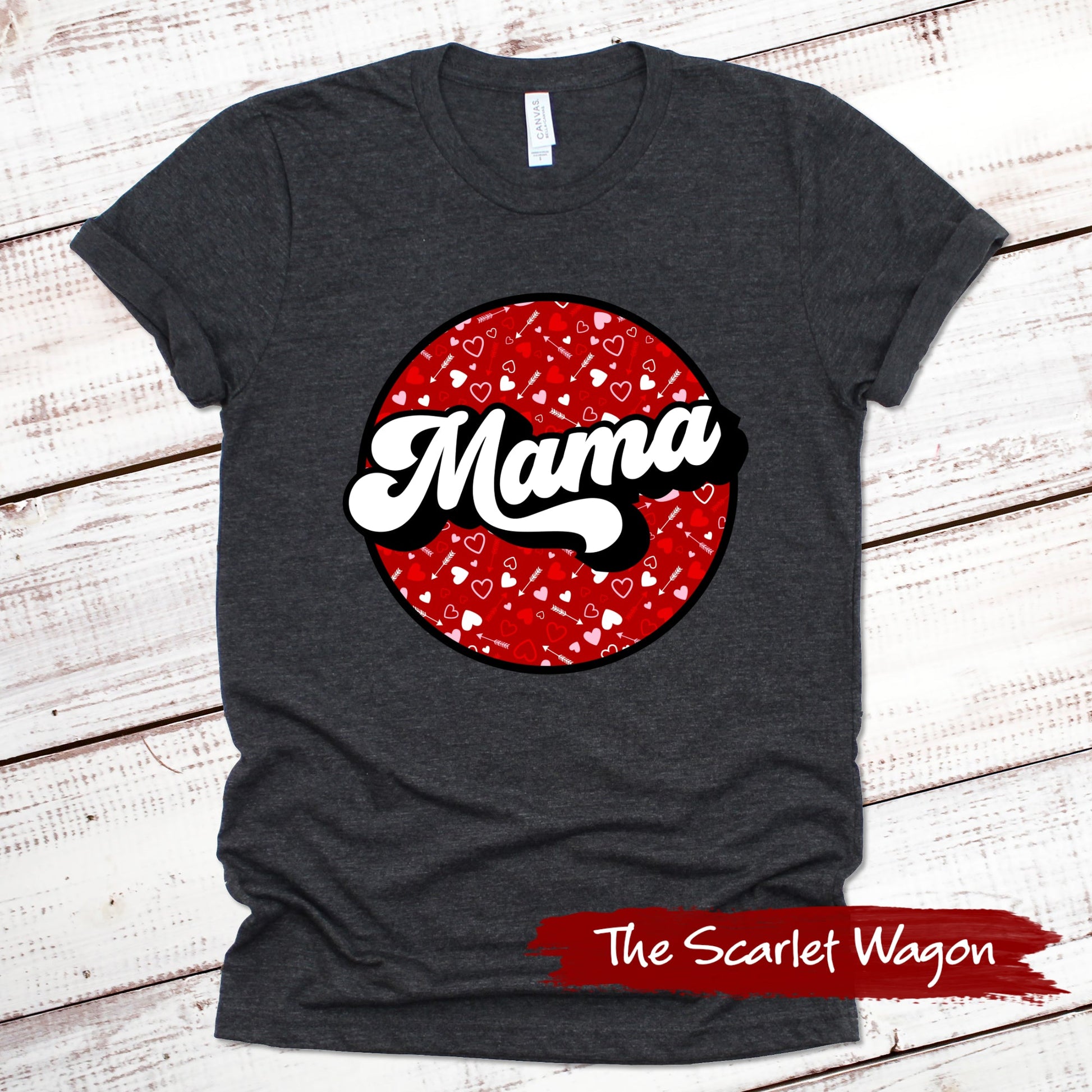 Mama Valentine Valentine Shirt Scarlet Wagon Dark Gray Heather XS 