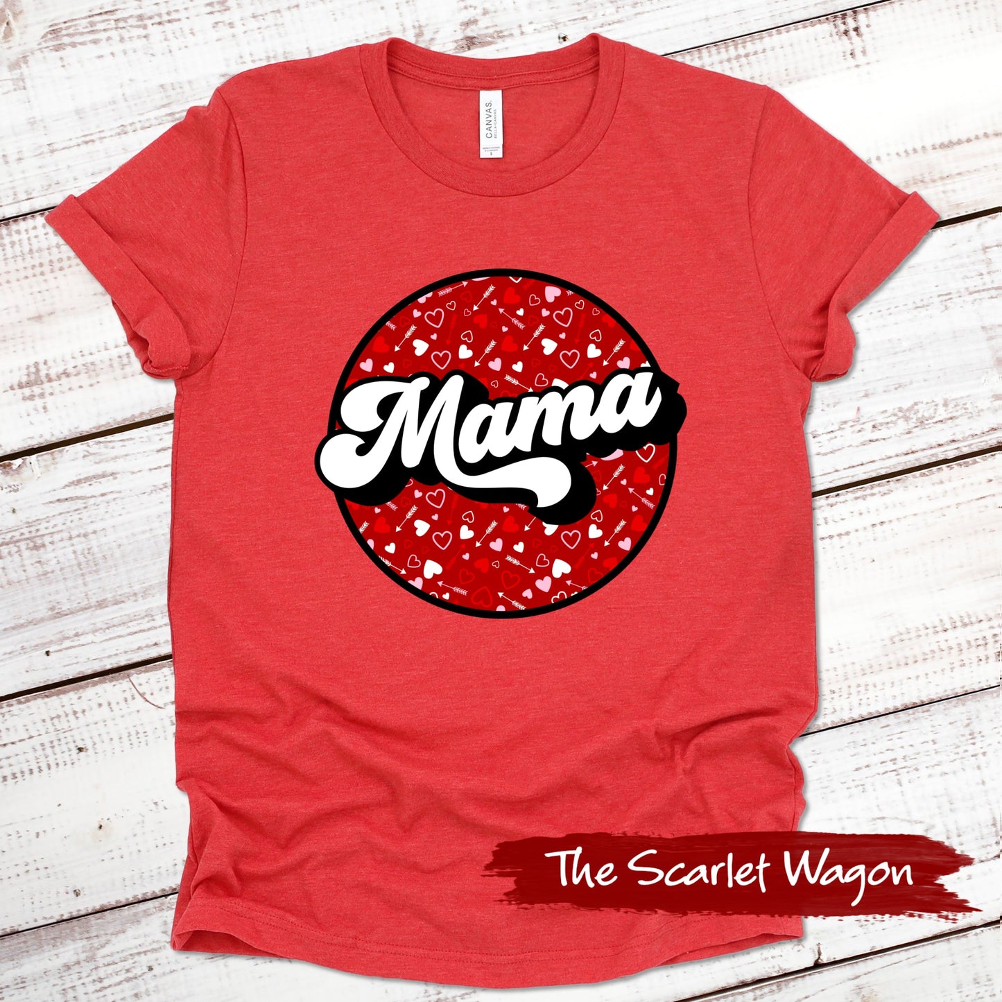 Mama Valentine Valentine Shirt Scarlet Wagon Heather Red XS 