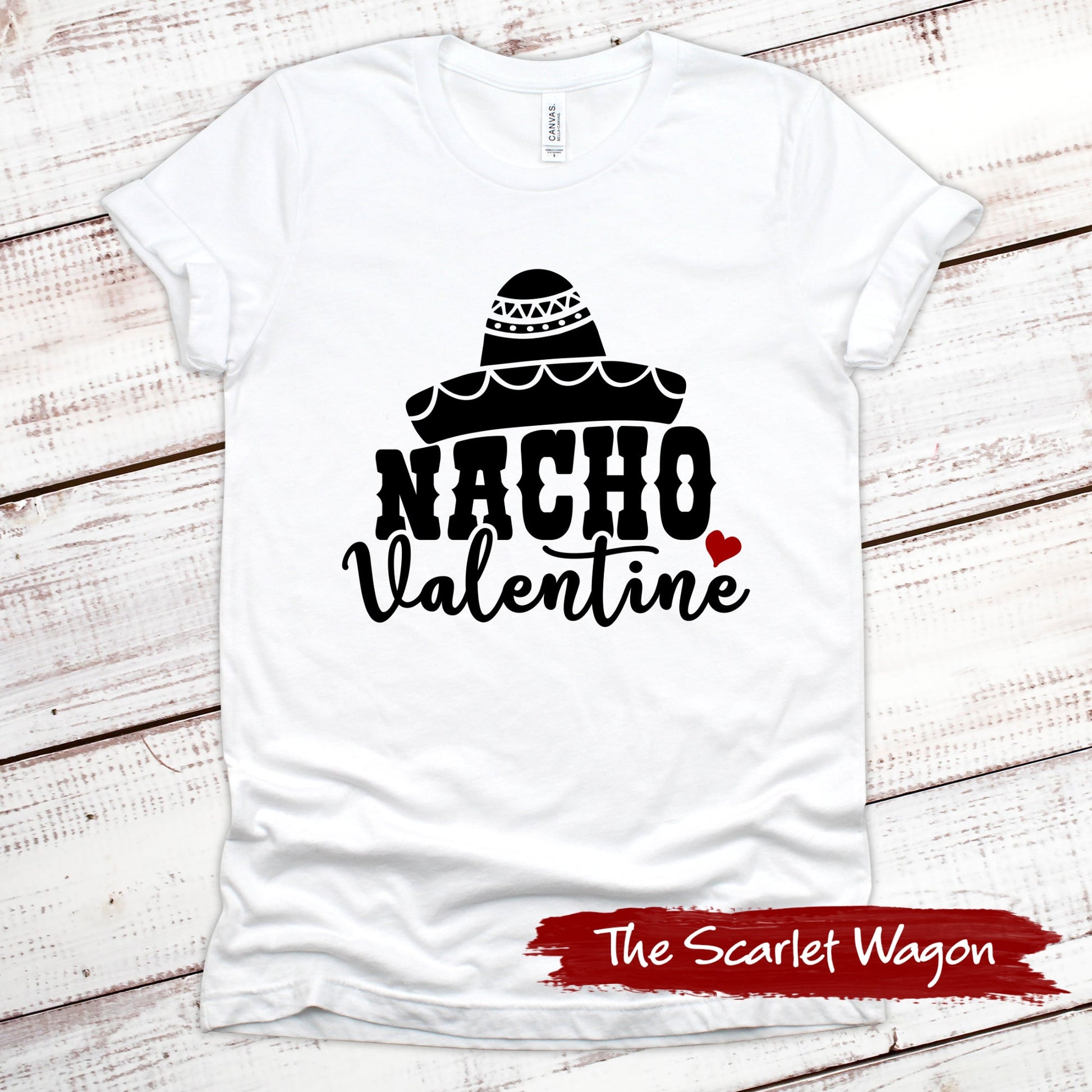 Nacho Valentine Christmas Shirt Scarlet Wagon White XS 