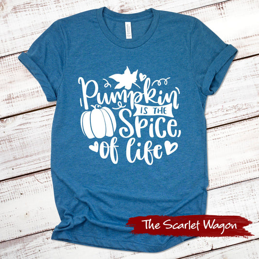 Pumpkin is the Spice of Life Fall Shirts Scarlet Wagon Heather Deep Teal XS 