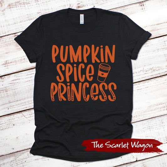 Pumpkin Spice Princess Fall Shirt Scarlet Wagon Black XS 