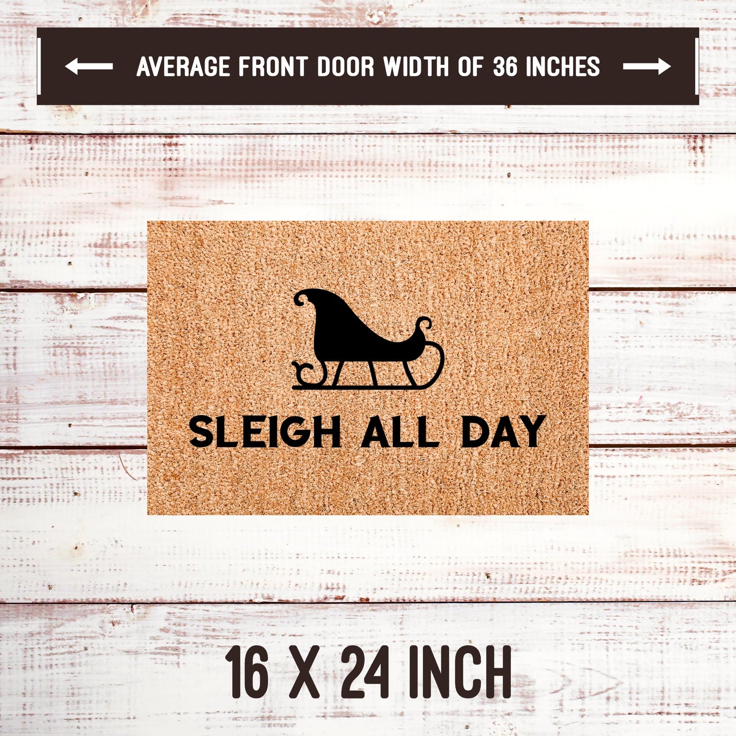 Sleigh All Day Door Mats teelaunch 16x24 Inches 