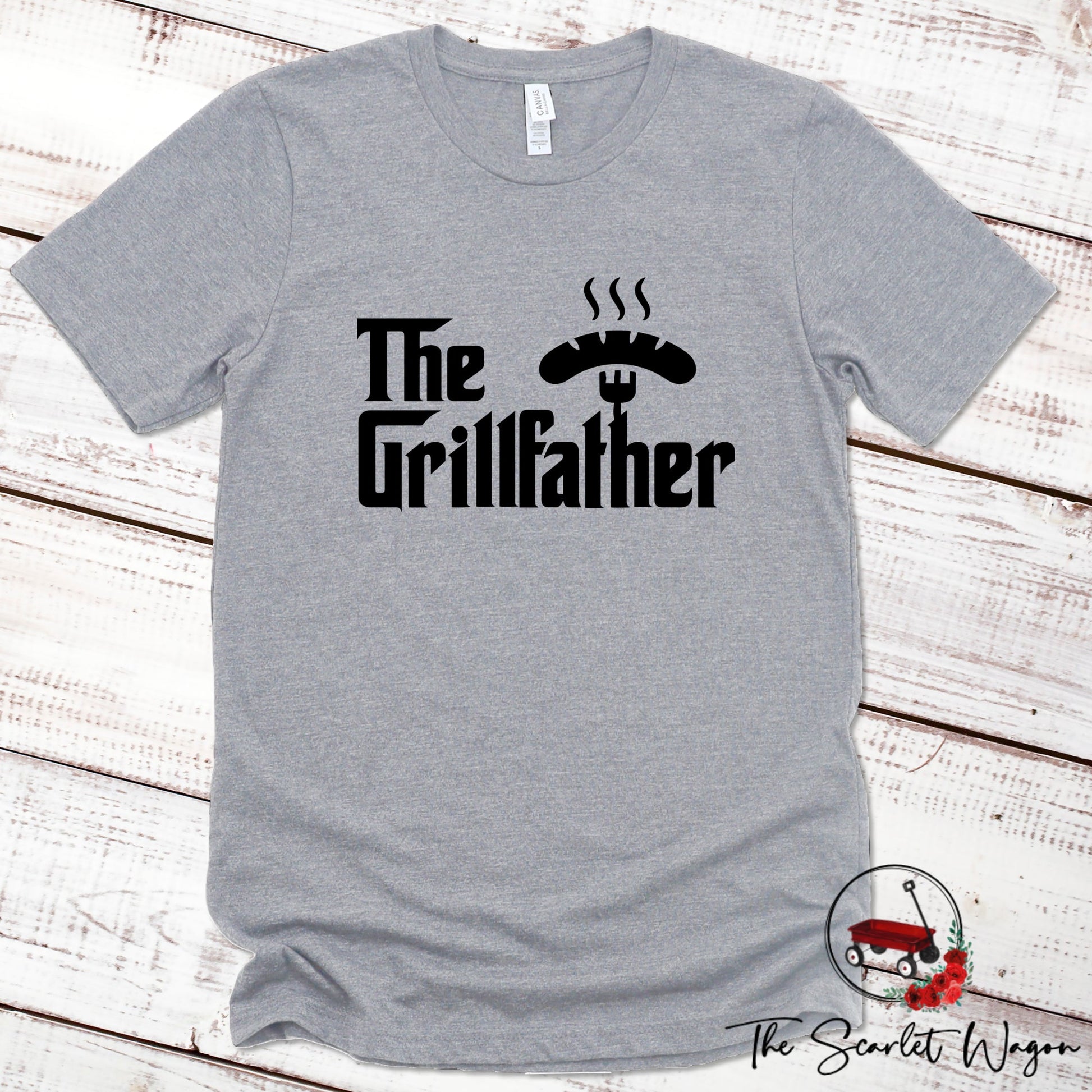 The Grillfather Premium Tee Scarlet Wagon Athletic Heather XS 