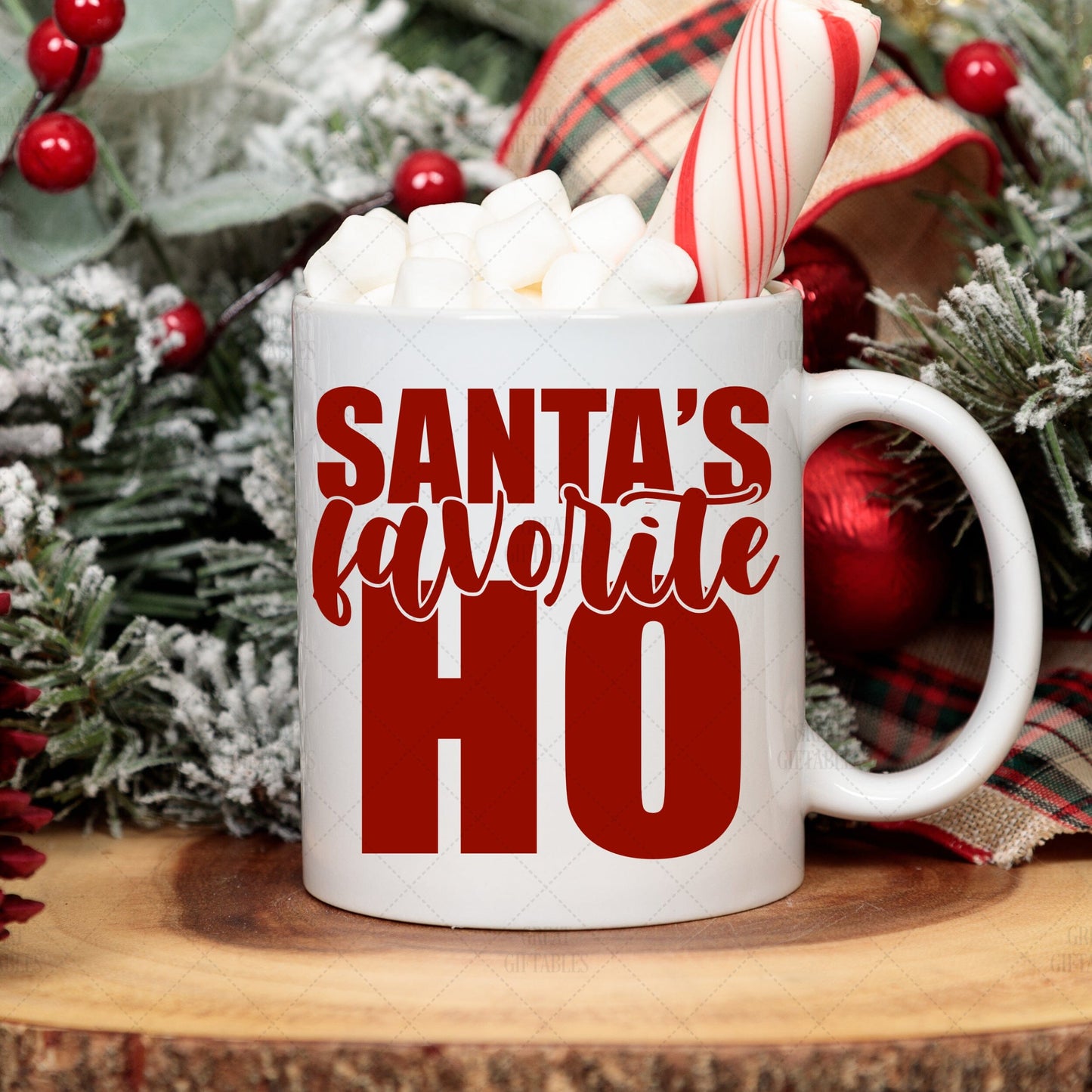 Santa's Favorite Ho Ceramic Mug Front/Back teelaunch 11oz Accent Mug White 