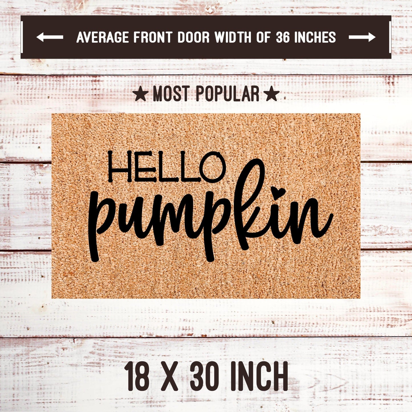 Hello Pumpkin with Heart Door Mats teelaunch 18x30 Inches 