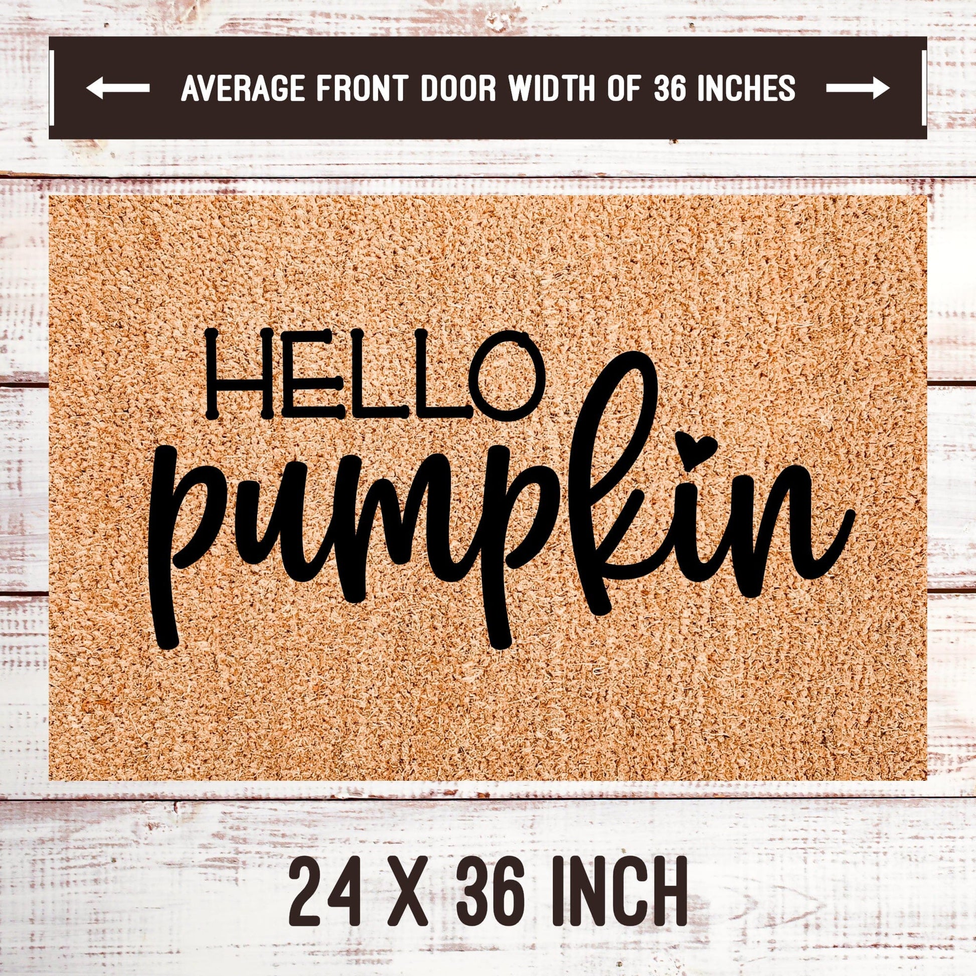 Hello Pumpkin with Heart Door Mats teelaunch 24x36 Inches 