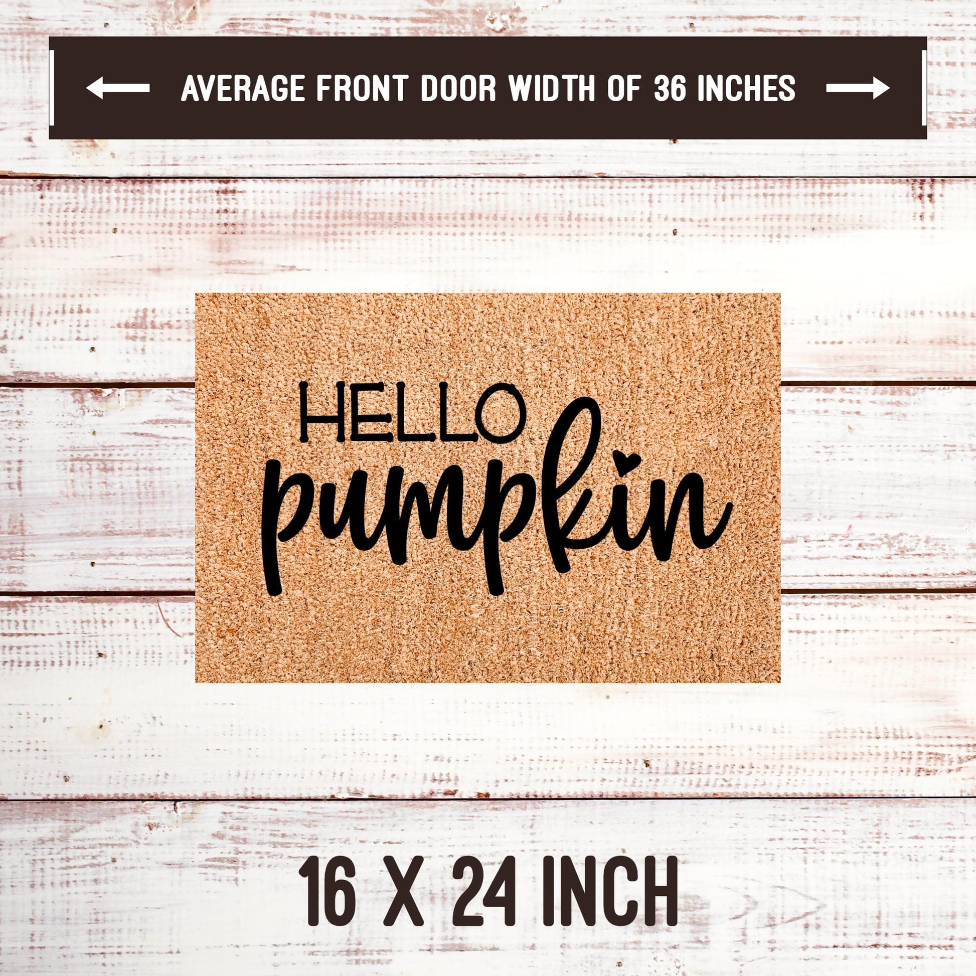 Hello Pumpkin with Heart Door Mats teelaunch 16x24 Inches 