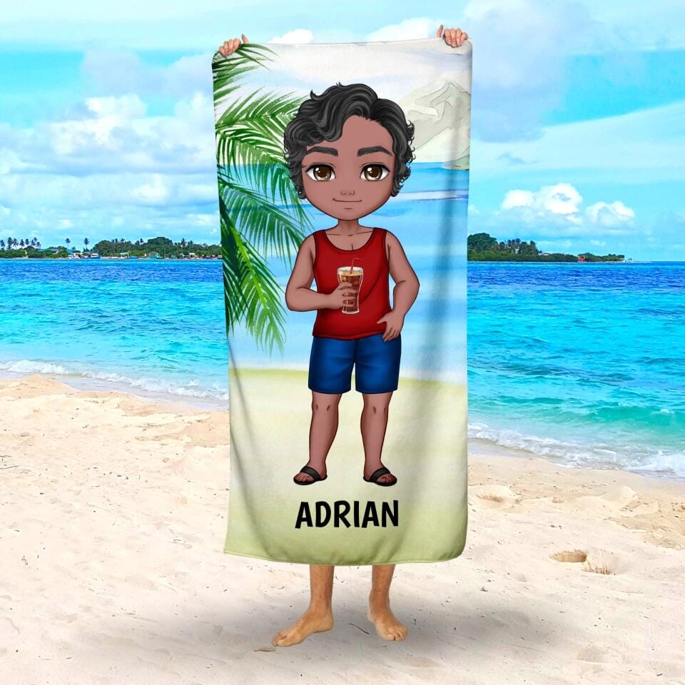 Mens Tropical Summer Beach Towel Customizer TeeInBlue 