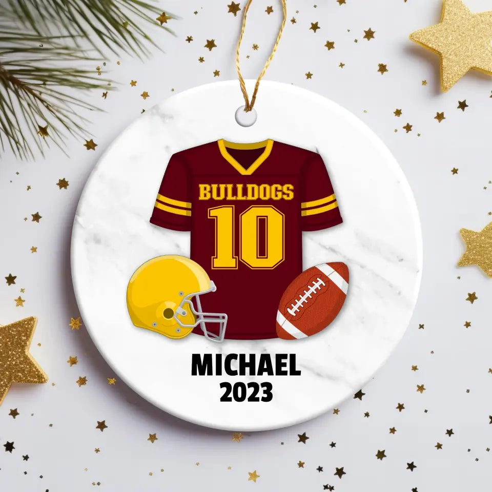 Football Jersey Personalized Ceramic Ornament Porcelain Ornament Pic The Gift 