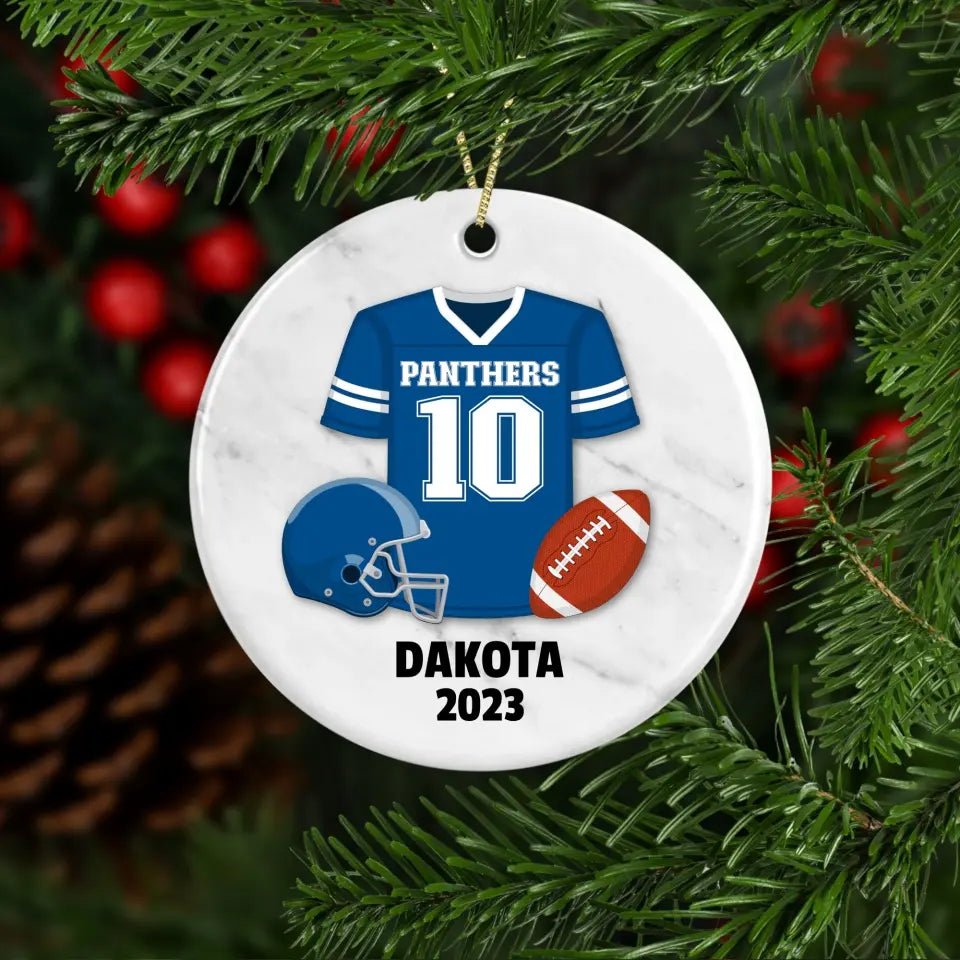 Football Jersey Personalized Ceramic Ornament Porcelain Ornament Pic The Gift 