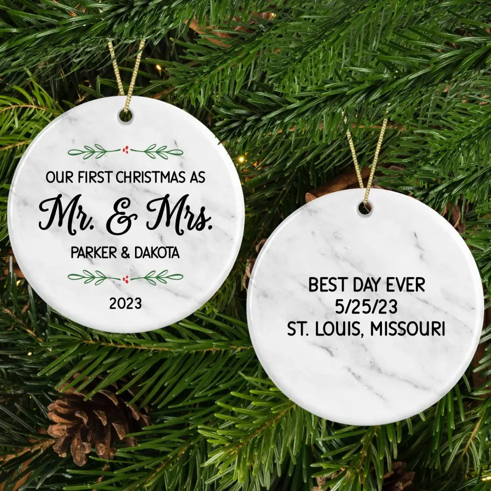 Our First Christmas Personalized Ceramic Ornament Porcelain Ornament Pic The Gift 