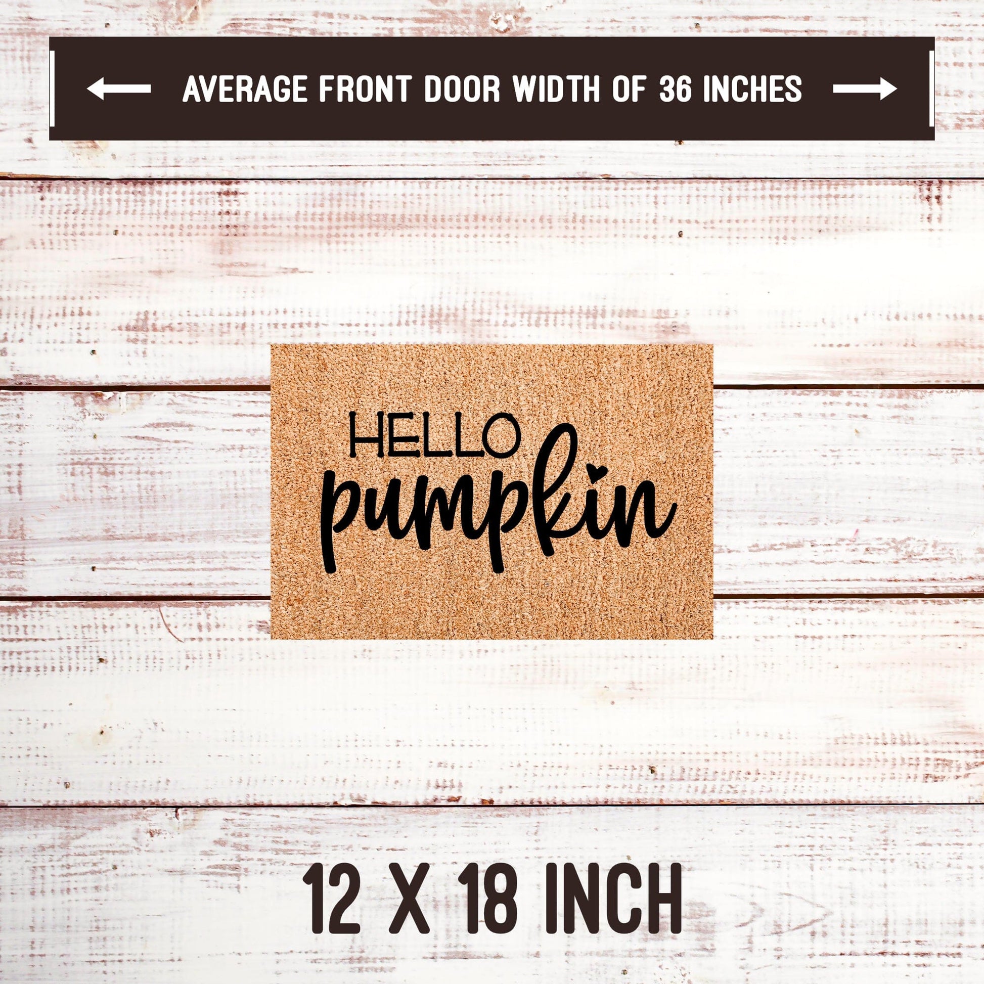 Hello Pumpkin with Heart Door Mats teelaunch 12x18 Inches 