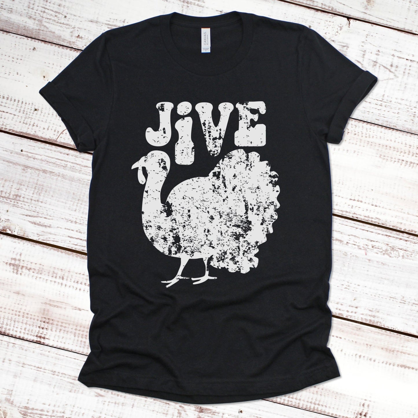Jive Turkey Retro Thanksgiving T-Shirt Thanksgiving Shirt Scarlet Wagon Black XS 