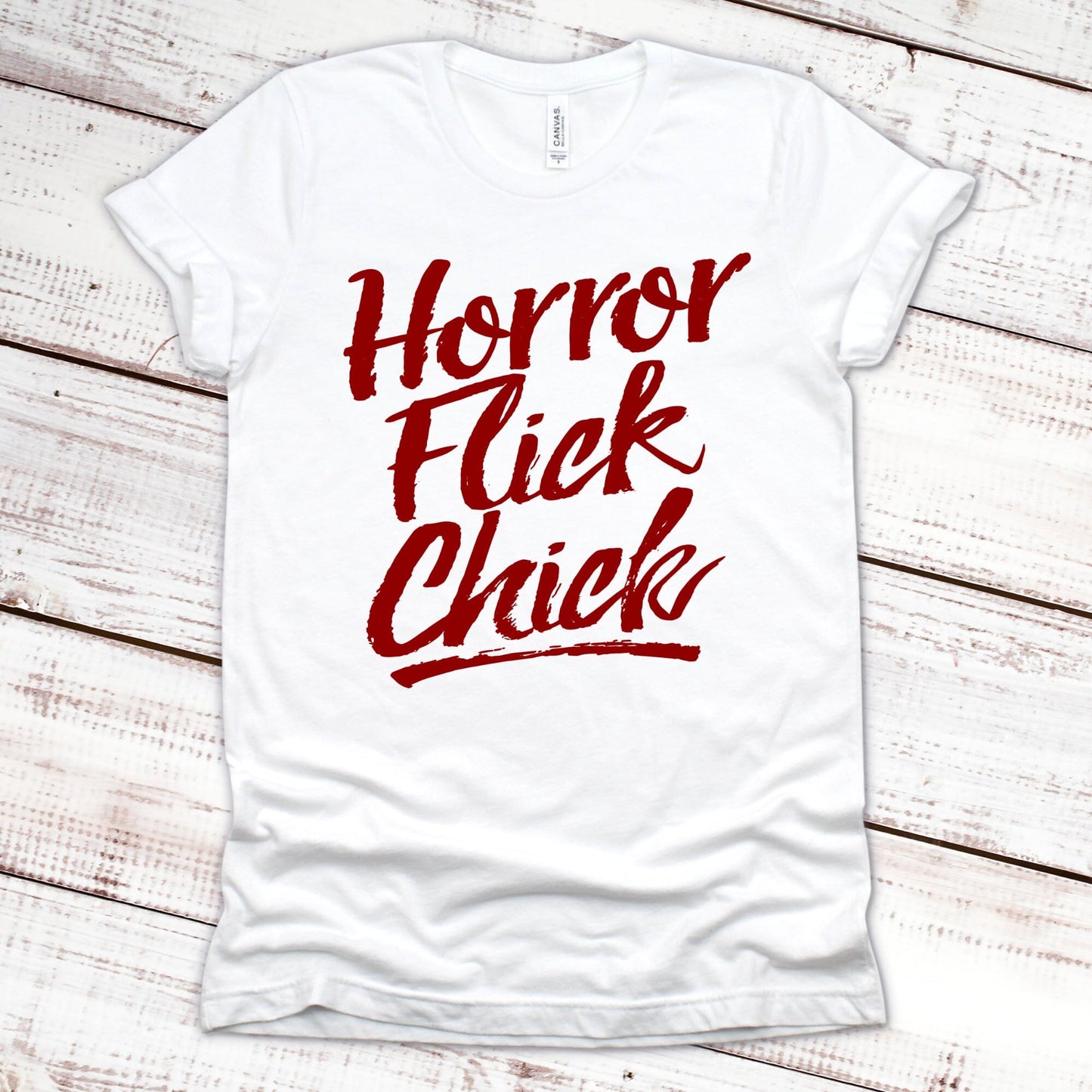 Horror Flick Chick Halloween Shirt Great Giftables White XS 