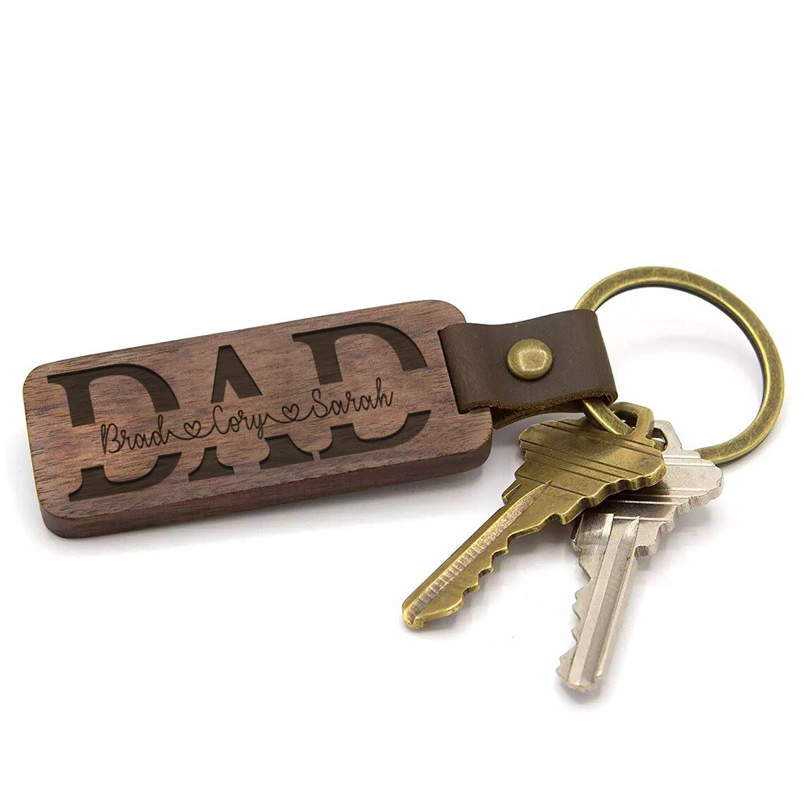 Split Name - Wooden Key Chain Wood Keychain My Easy Monogram Default Default 