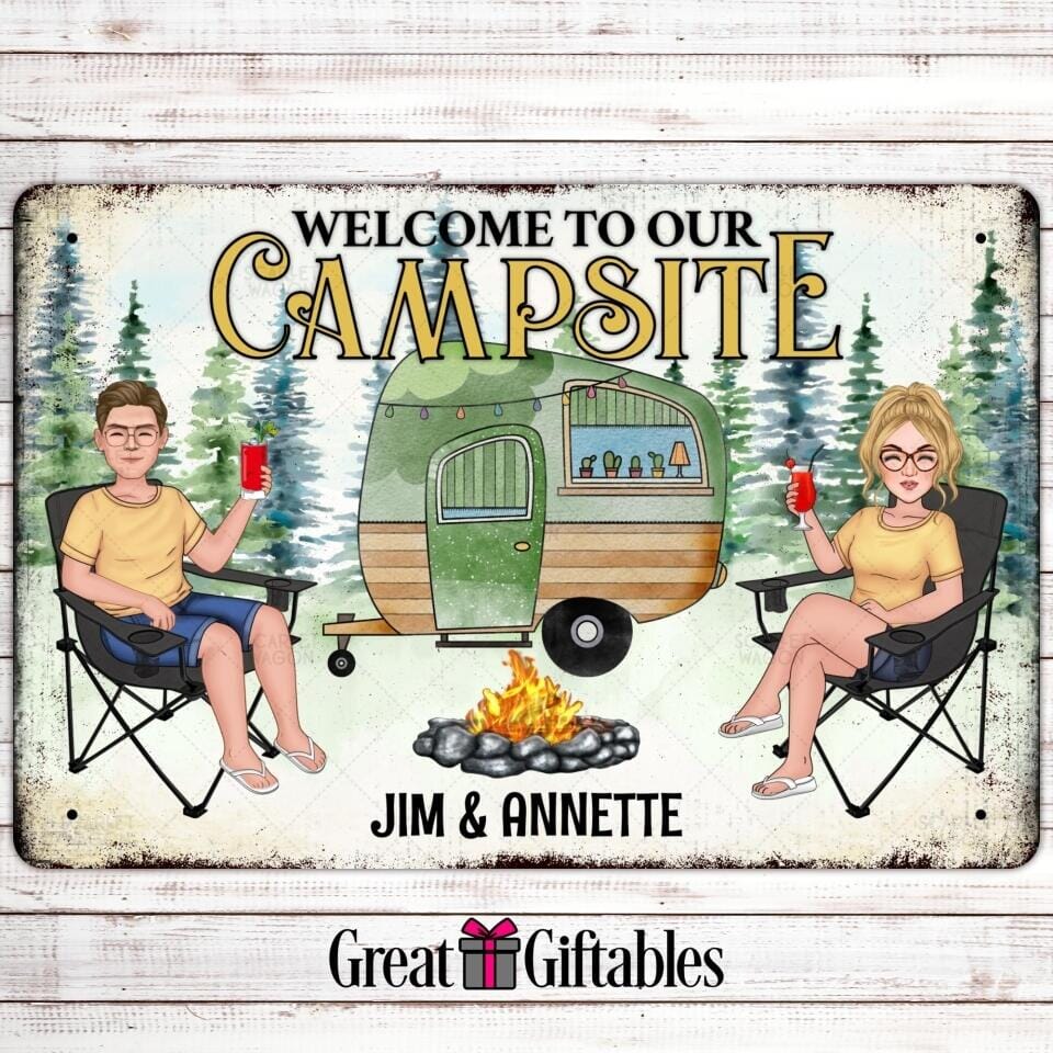Welcome to Our Campsite Metal Sign Decor This New 