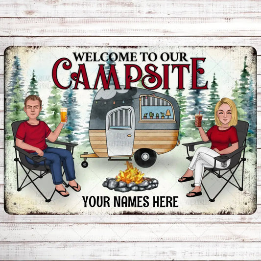 Welcome to Our Campsite DIGITAL PROOF FOR ETSY ORDERS Etsy Proof Etsy Proof Aluminum Sign Landscape ETSY PROOF Aluminum One Size
