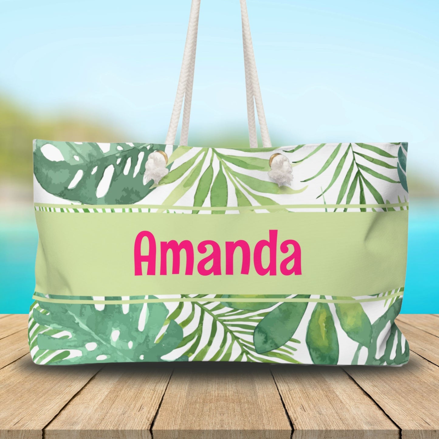 Personalized Tropical Weekender Bag Bags Printify 