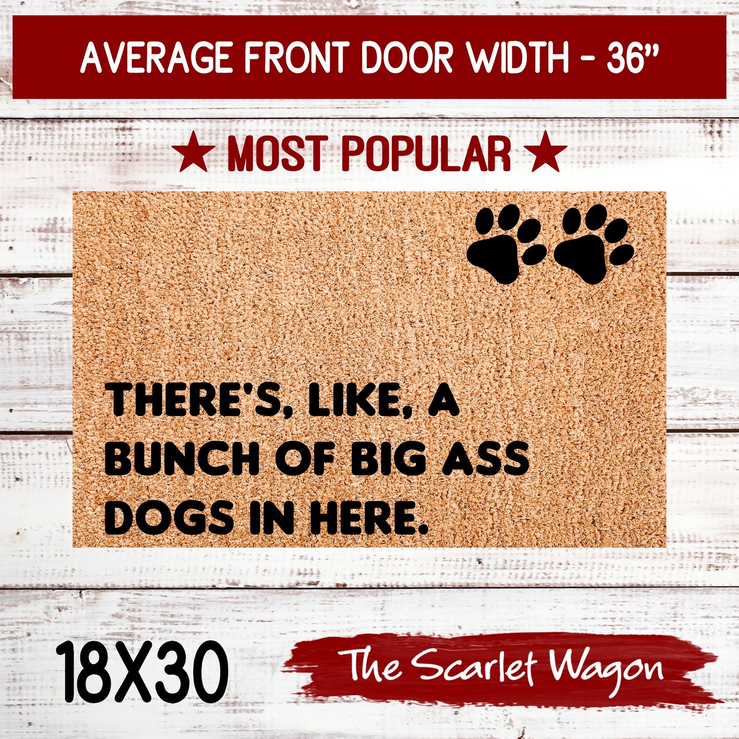 A Bunch of Big Ass Dogs In Here Door Mats teelaunch 18x30 Inches (Free Shipping) 