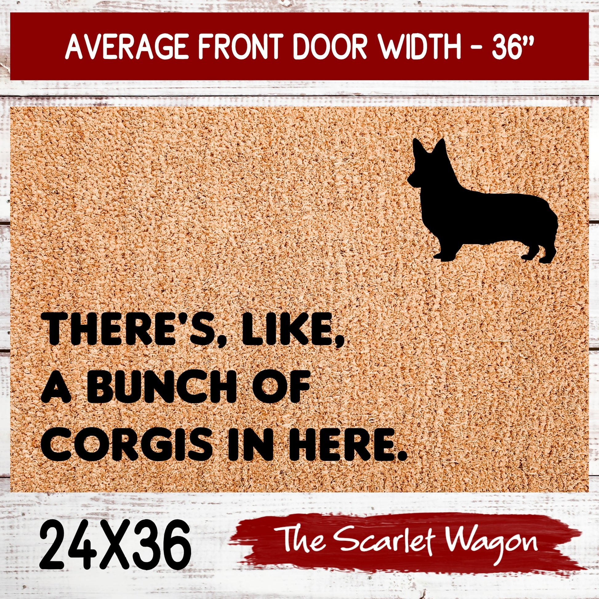 A Bunch of Corgis in Here Door Mats teelaunch 24x36 Inches (Free Shipping) 