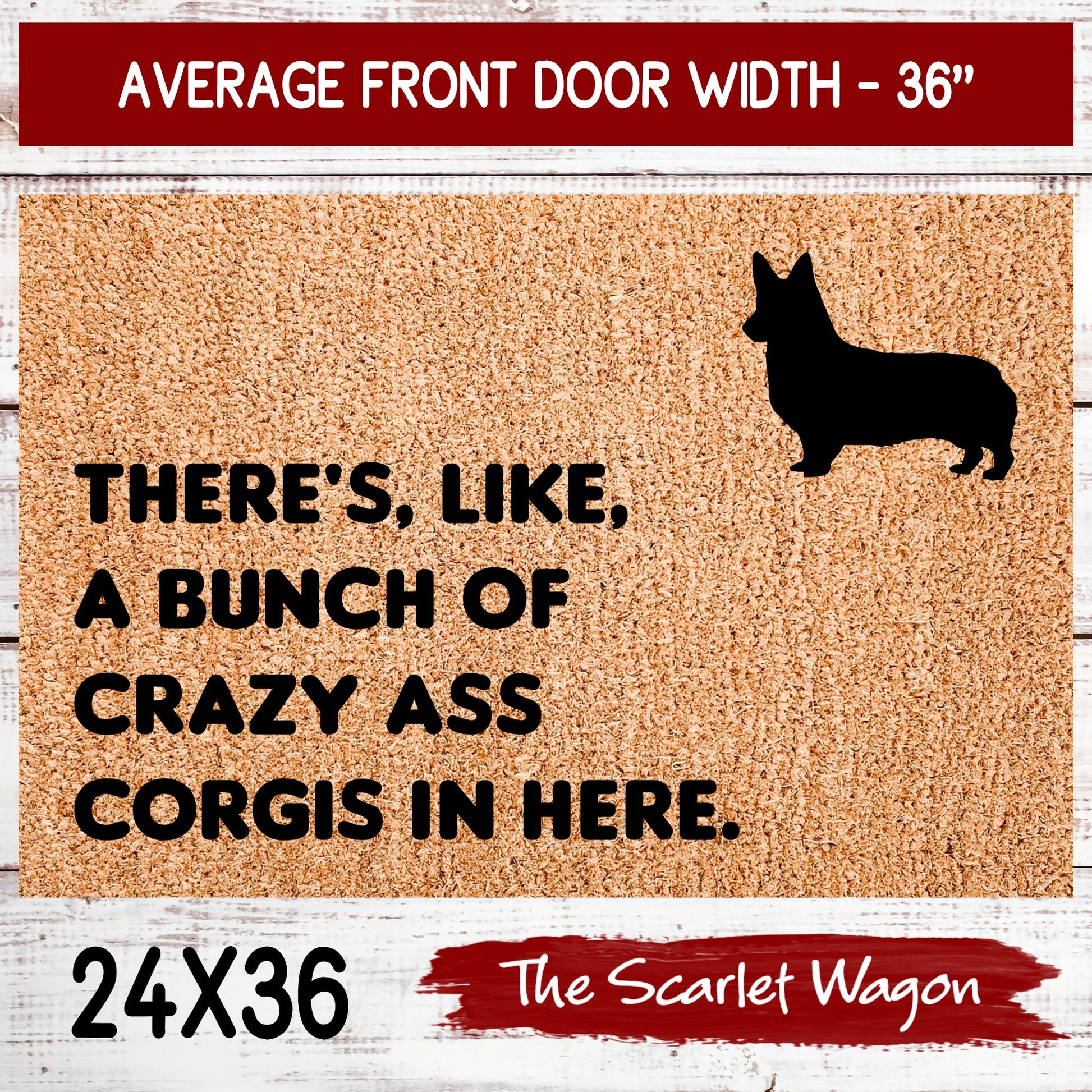 A Bunch of Crazy Ass Corgis Door Mats teelaunch 24x36 Inches (Free Shipping) 
