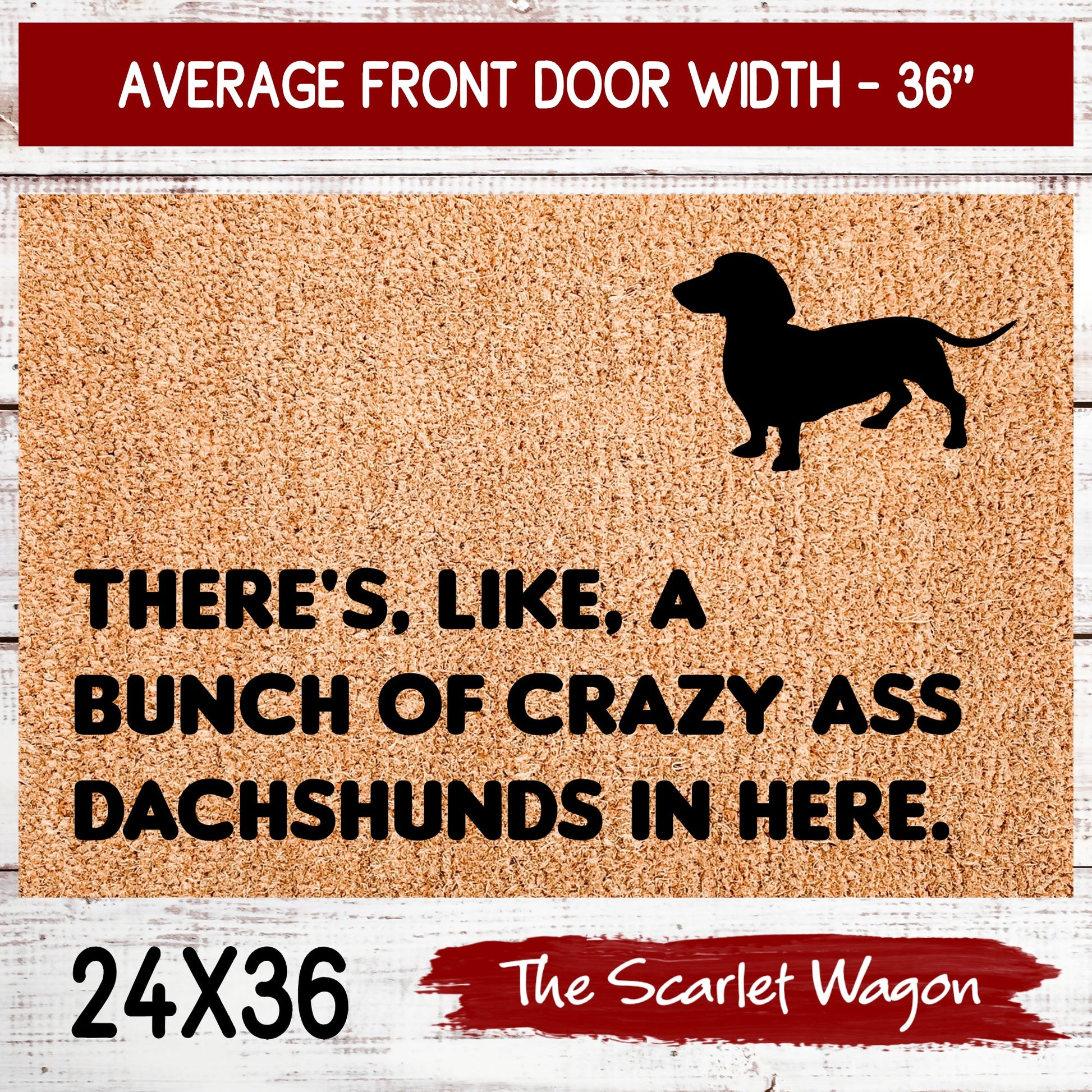 A Bunch of Crazy Ass Dachshunds Door Mats teelaunch 24x36 Inches (Free Shipping) 