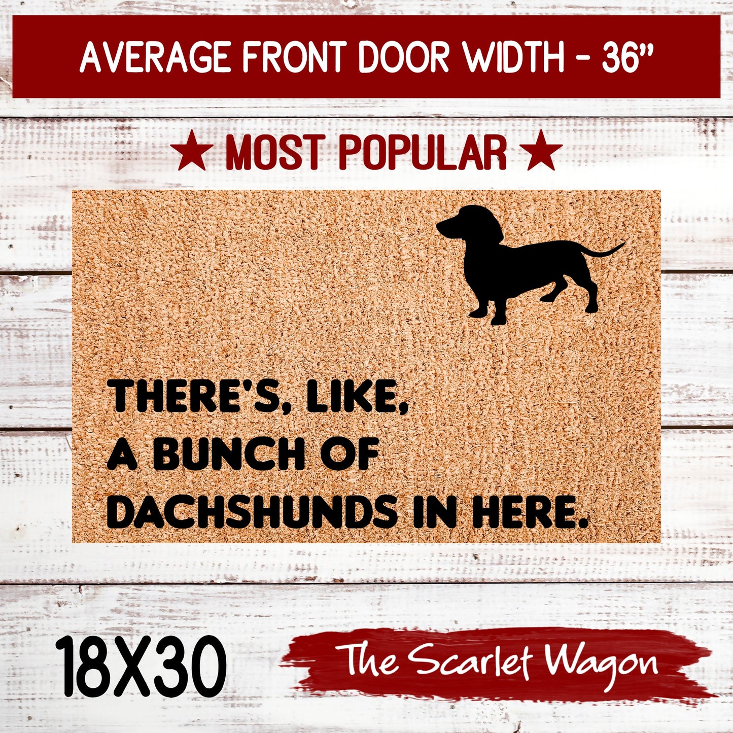 A Bunch of Dachshunds in Here Door Mats teelaunch 18x30 Inches (Free Shipping) 