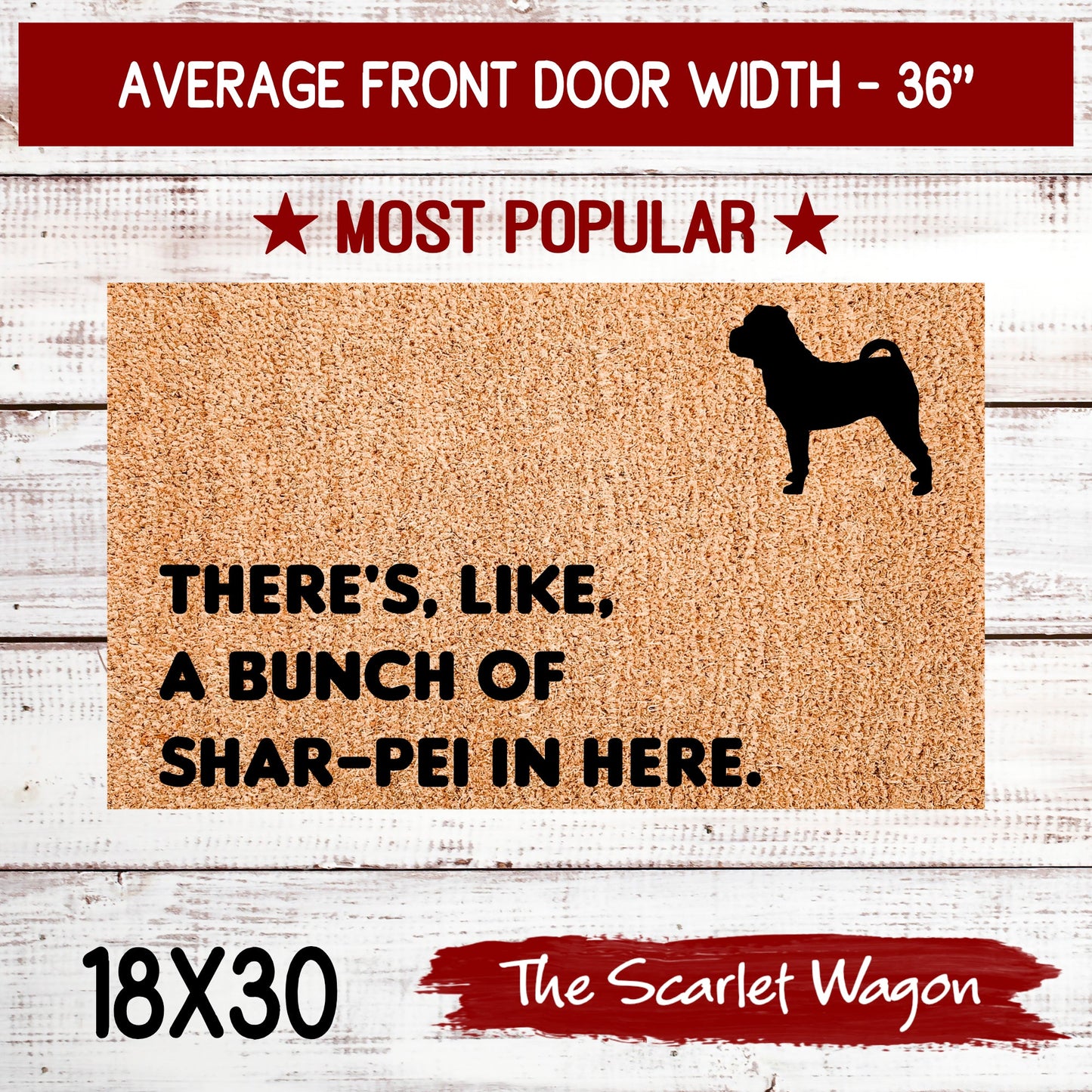 A Bunch of Shar-Pei in Here Door Mats teelaunch 18x30 Inches (Free Shipping) 