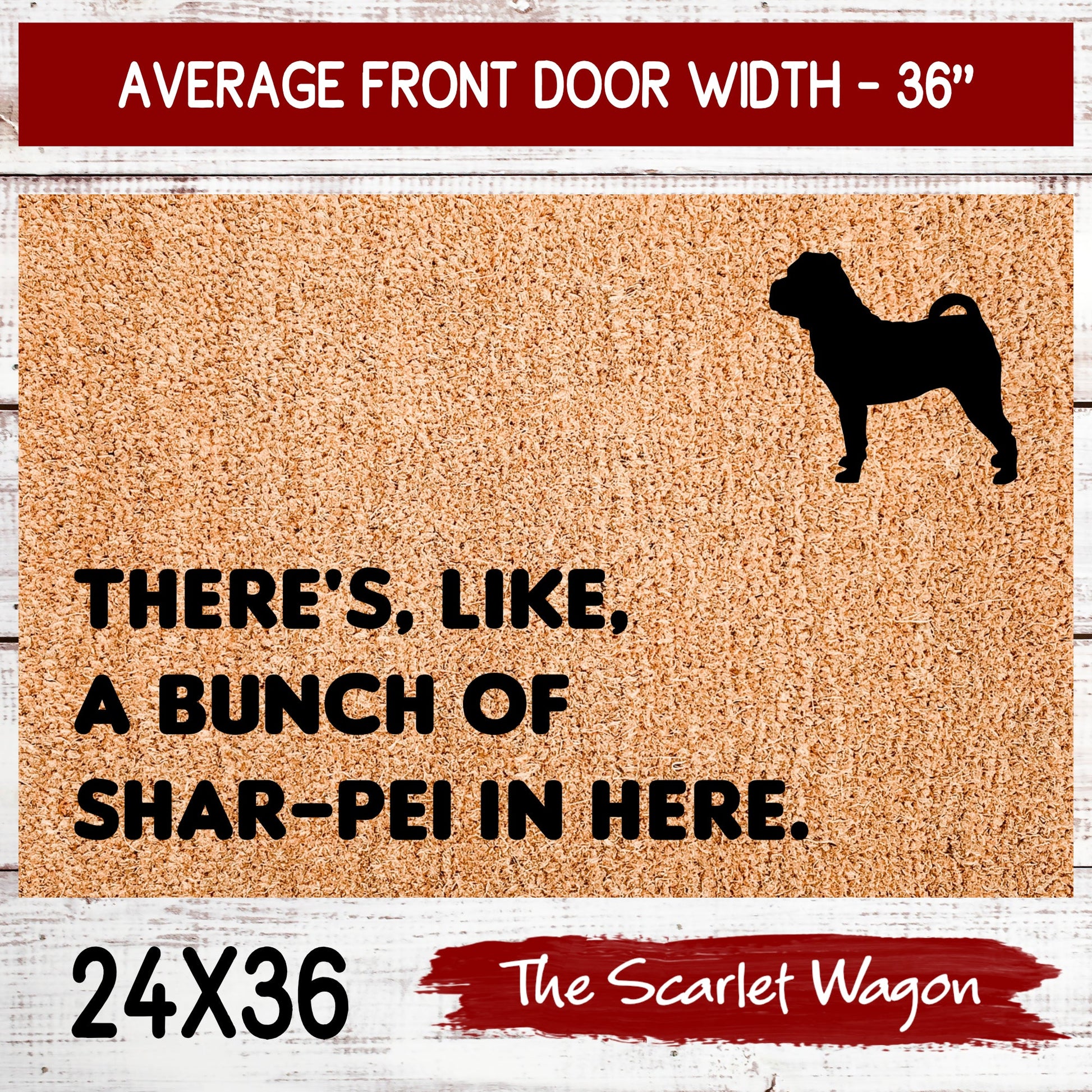 A Bunch of Shar-Pei in Here Door Mats teelaunch 24x36 Inches (Free Shipping) 