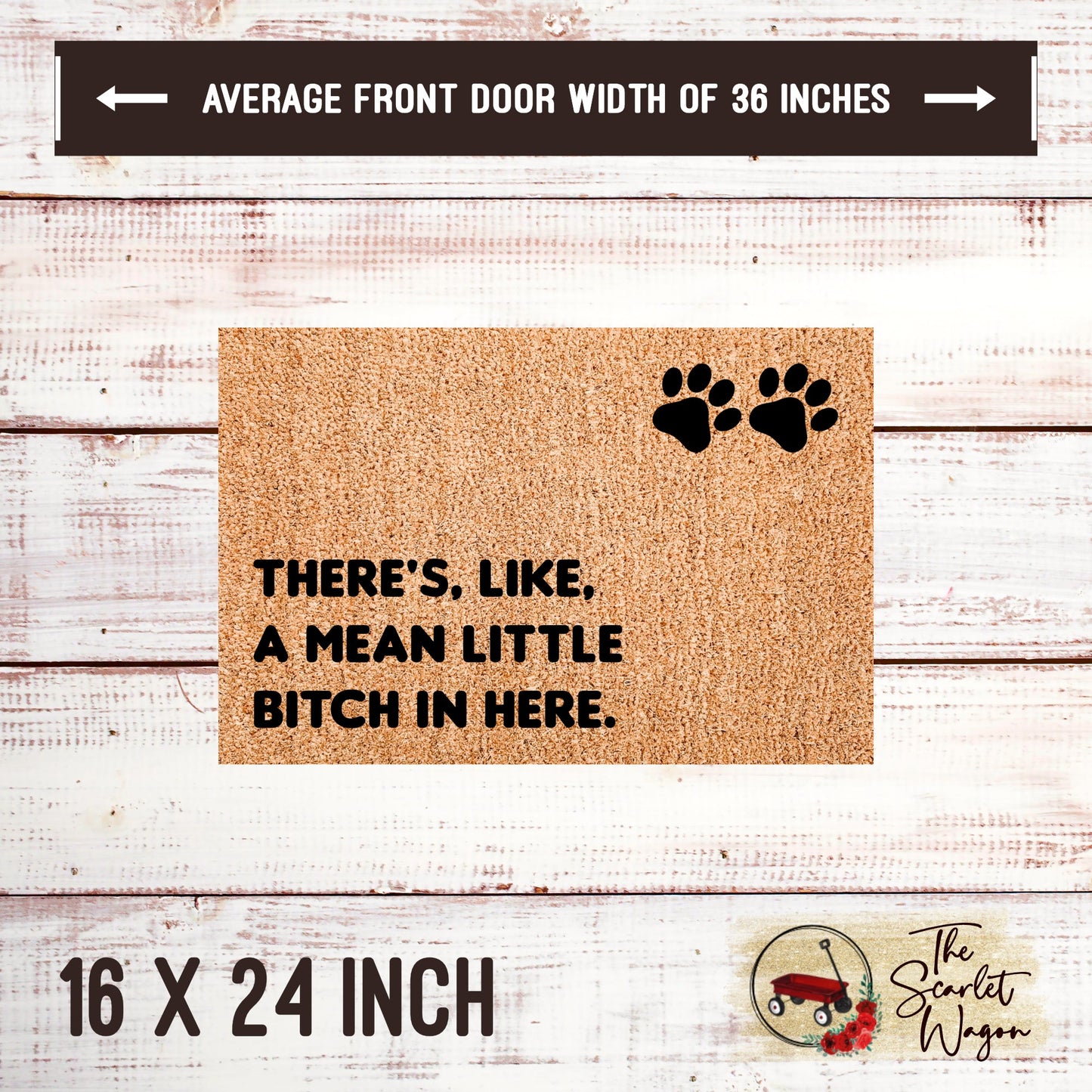 A Mean Little Bitch In Here Door Mats teelaunch 16x24 Inches 