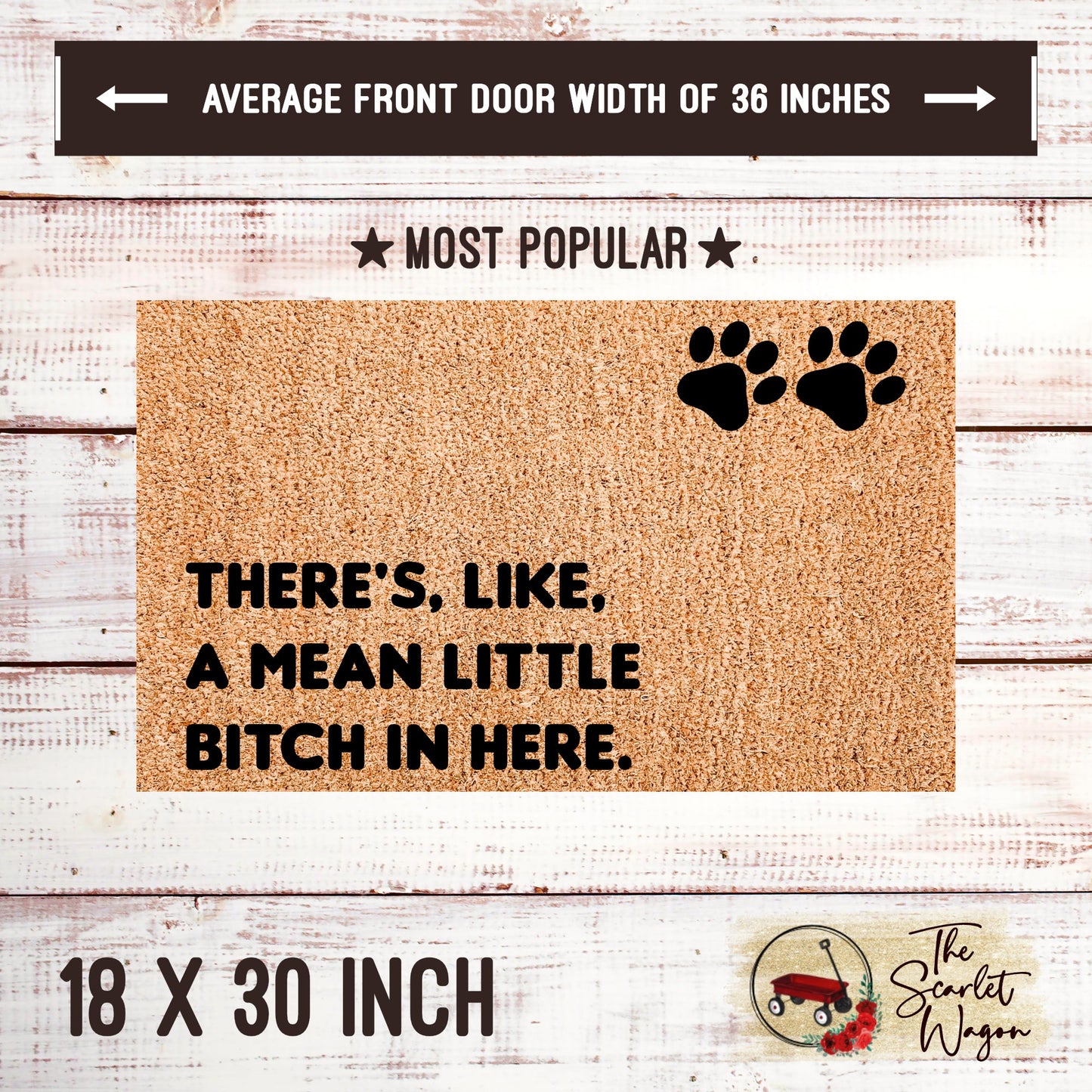 A Mean Little Bitch In Here Door Mats teelaunch 18x30 Inches 