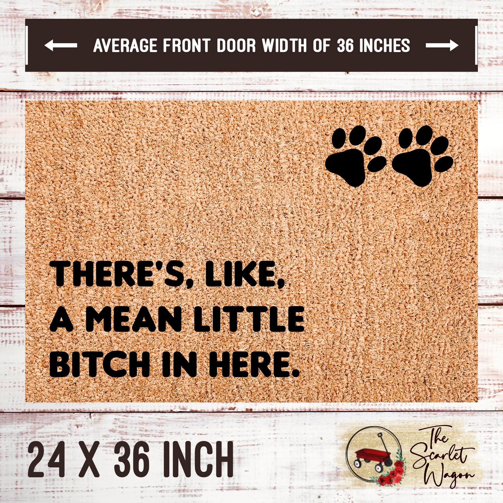 A Mean Little Bitch In Here Door Mats teelaunch 24x36 Inches 