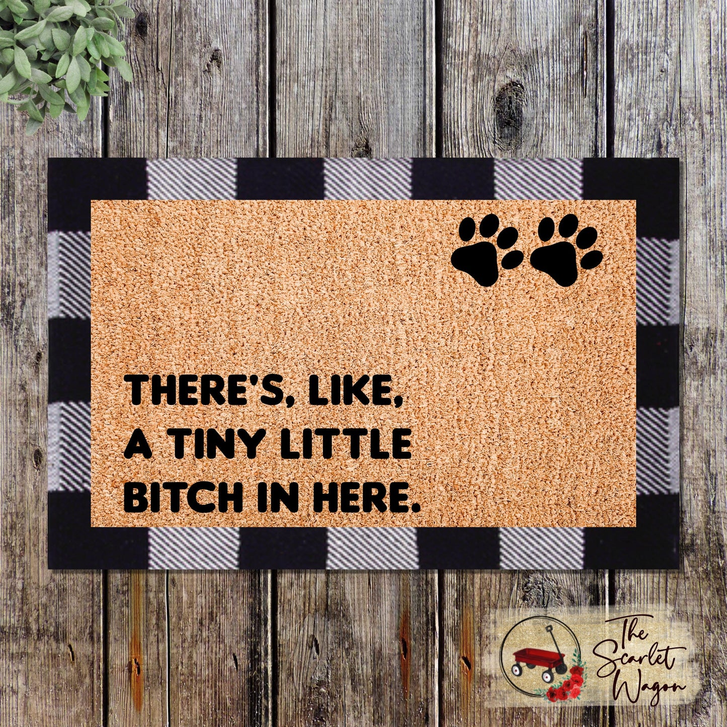 A Tiny Little Bitch in Here Door Mats teelaunch Please Select a Size 