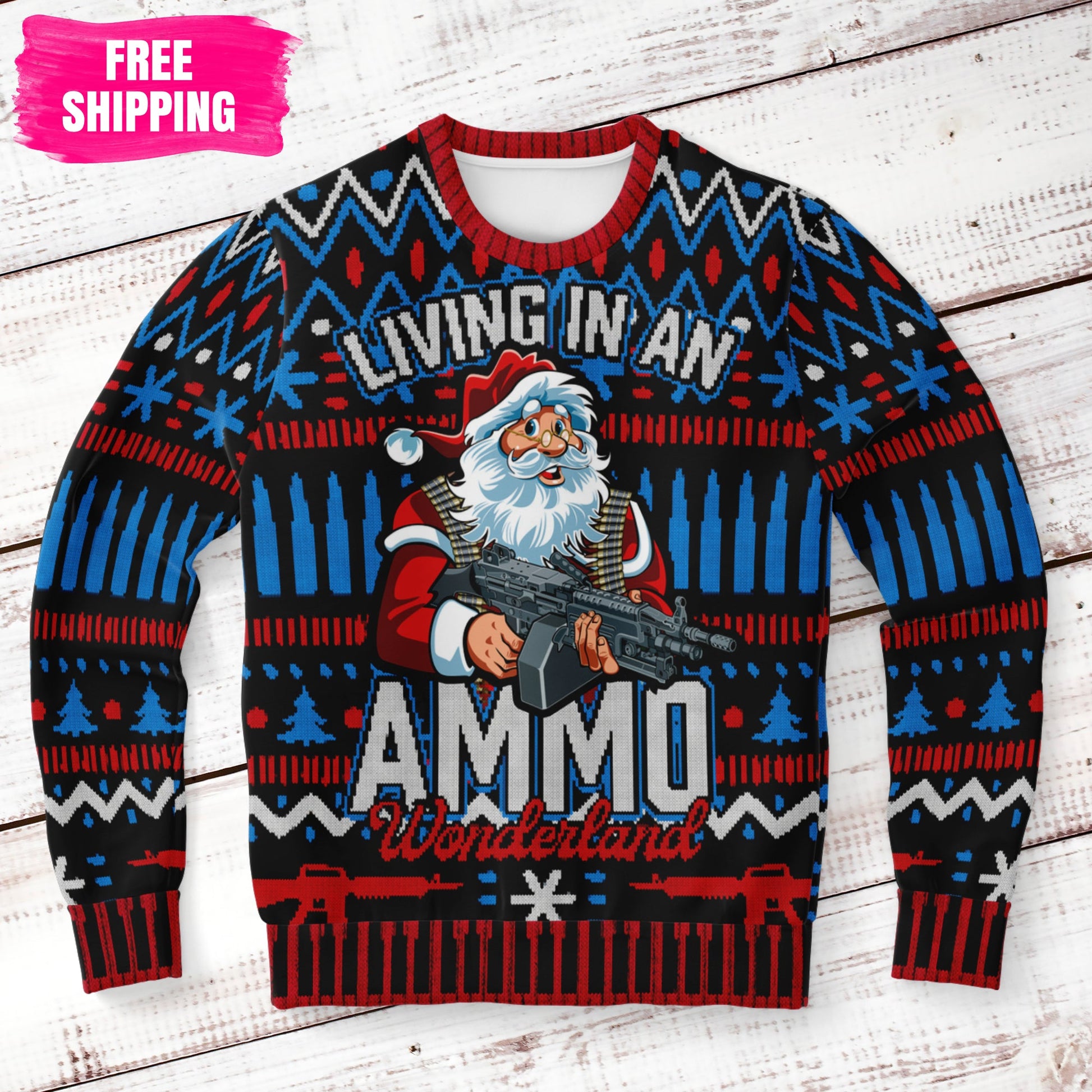 Ammo Wonderland Ugly Christmas Sweatshirt Fashion Sweatshirt - AOP Subliminator 
