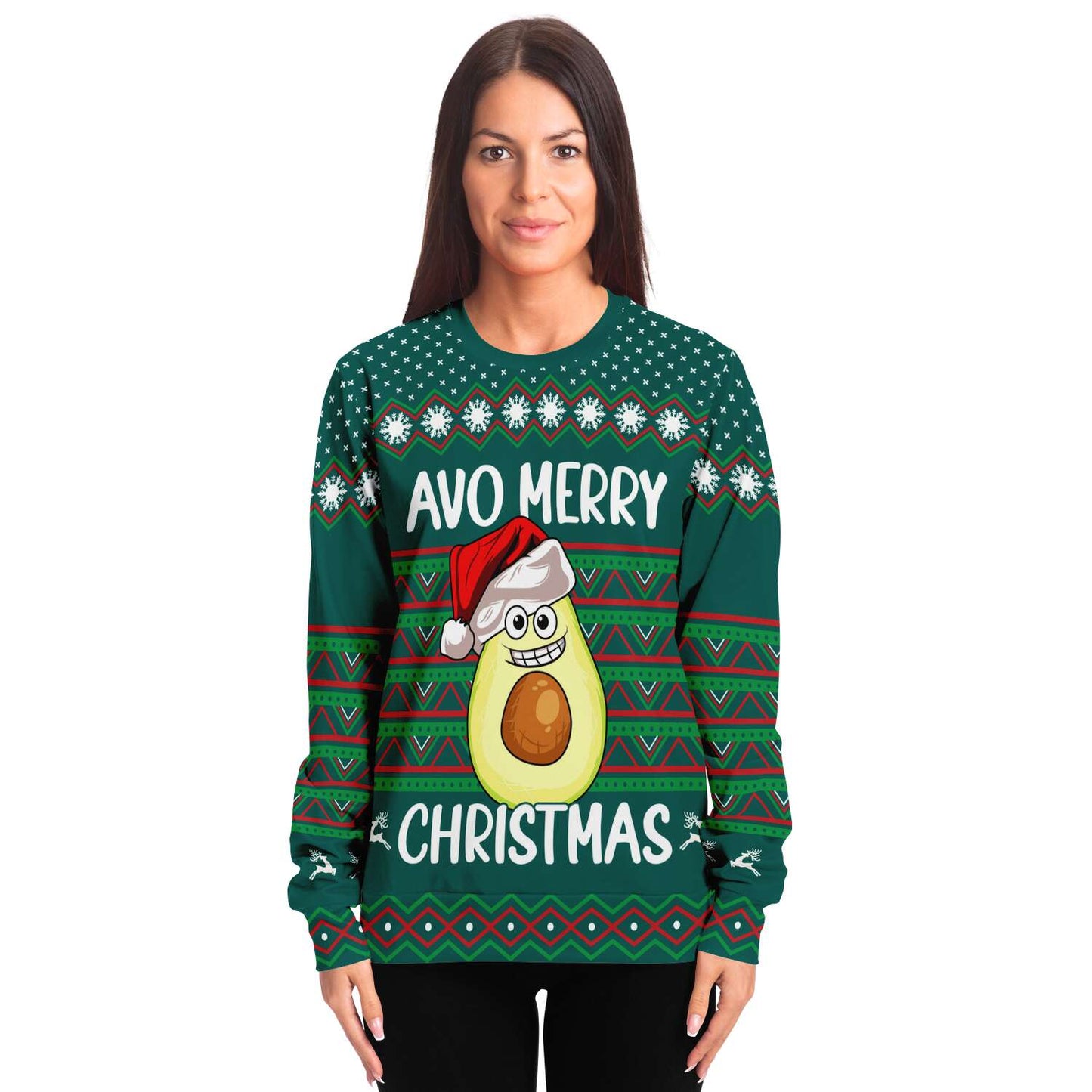 Avocado Ugly Christmas Sweatshirt Fashion Sweatshirt - AOP Subliminator 