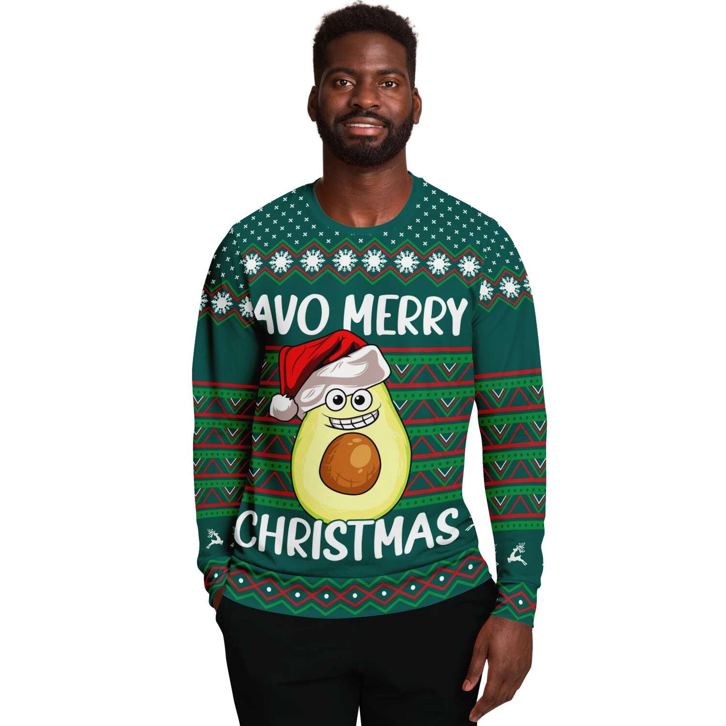 Avocado Ugly Christmas Sweatshirt Fashion Sweatshirt - AOP Subliminator 