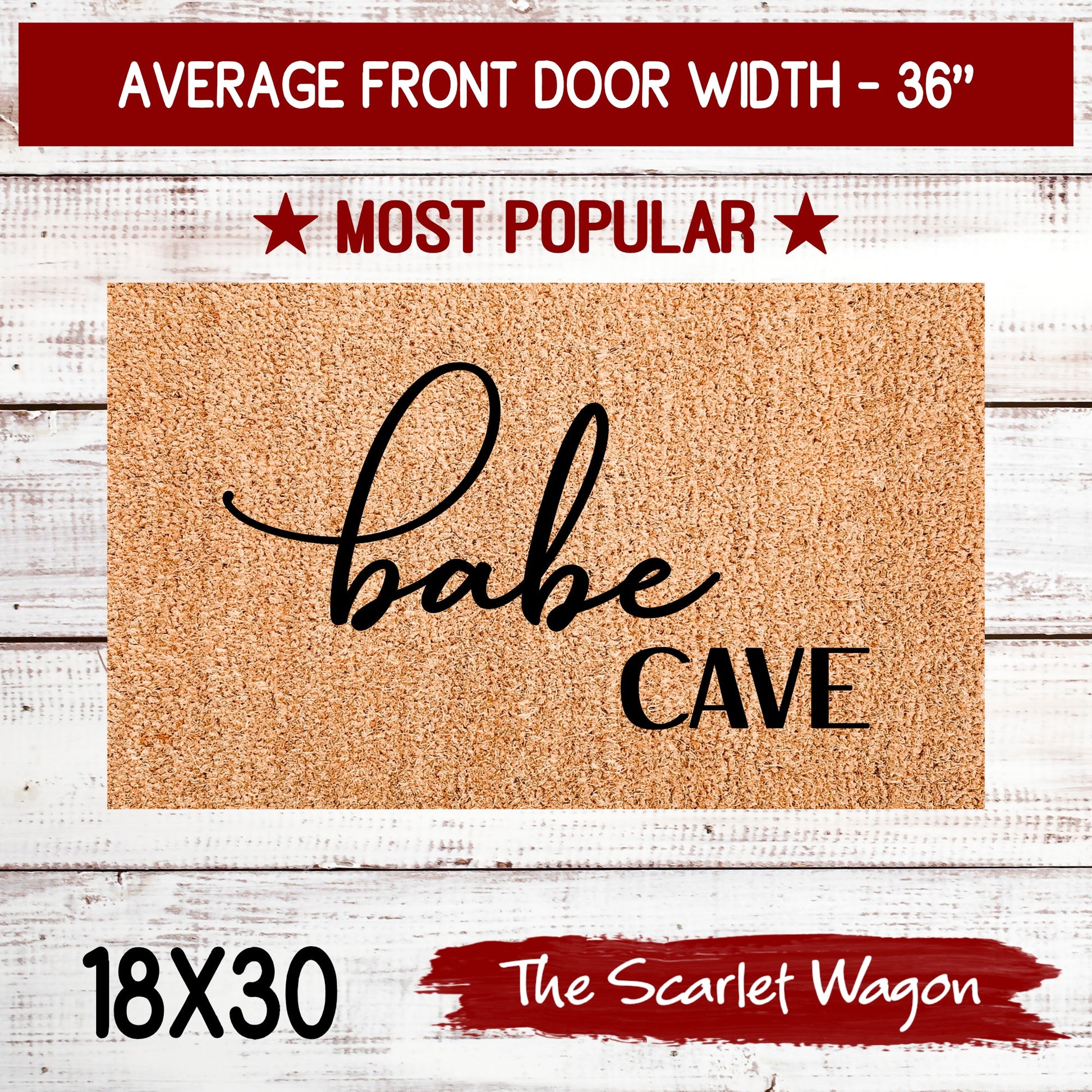 Babe Cave Door Mats teelaunch 18x30 Inches (Free Shipping) 