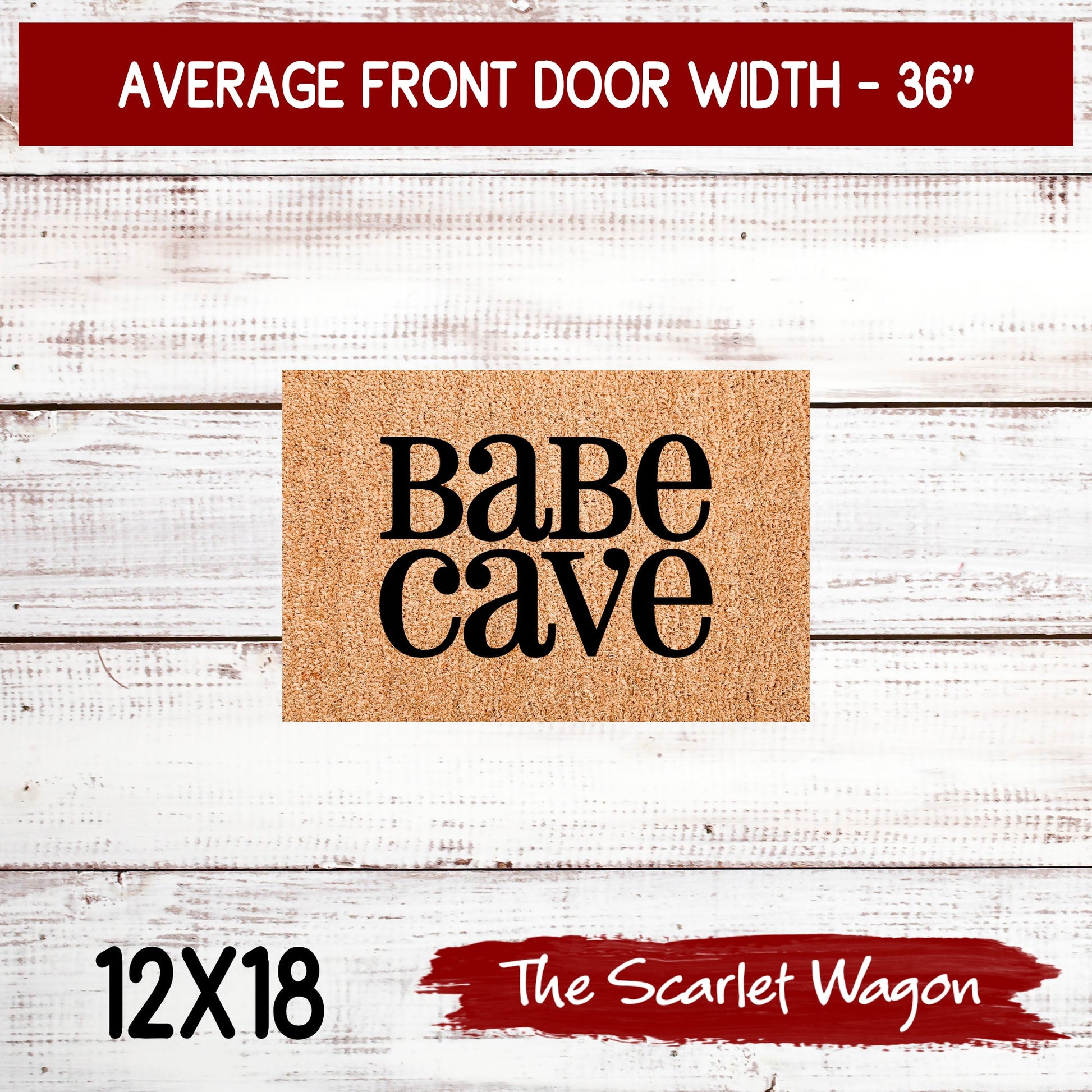 Babe Cave Retro Stacked Door Mats teelaunch 12x18 Inches 