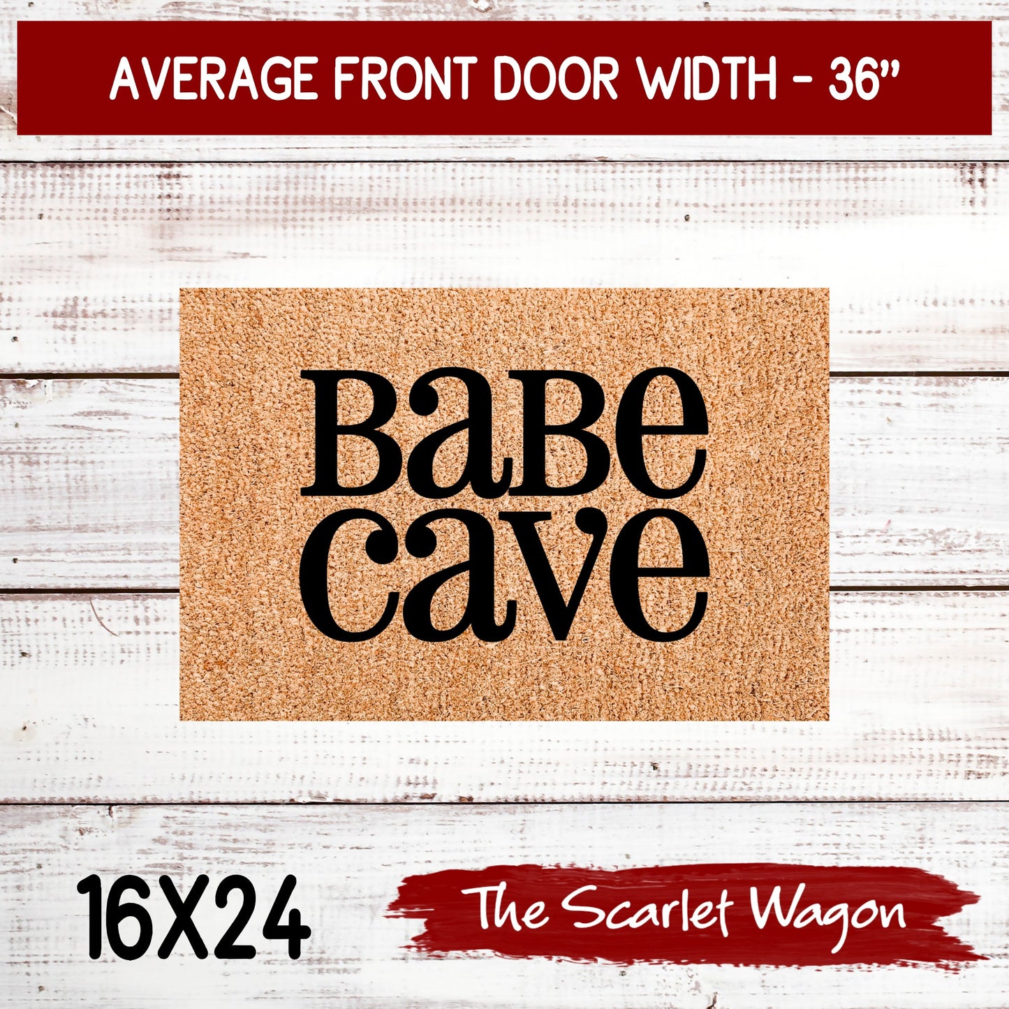 Babe Cave Retro Stacked Door Mats teelaunch 16x24 Inches 
