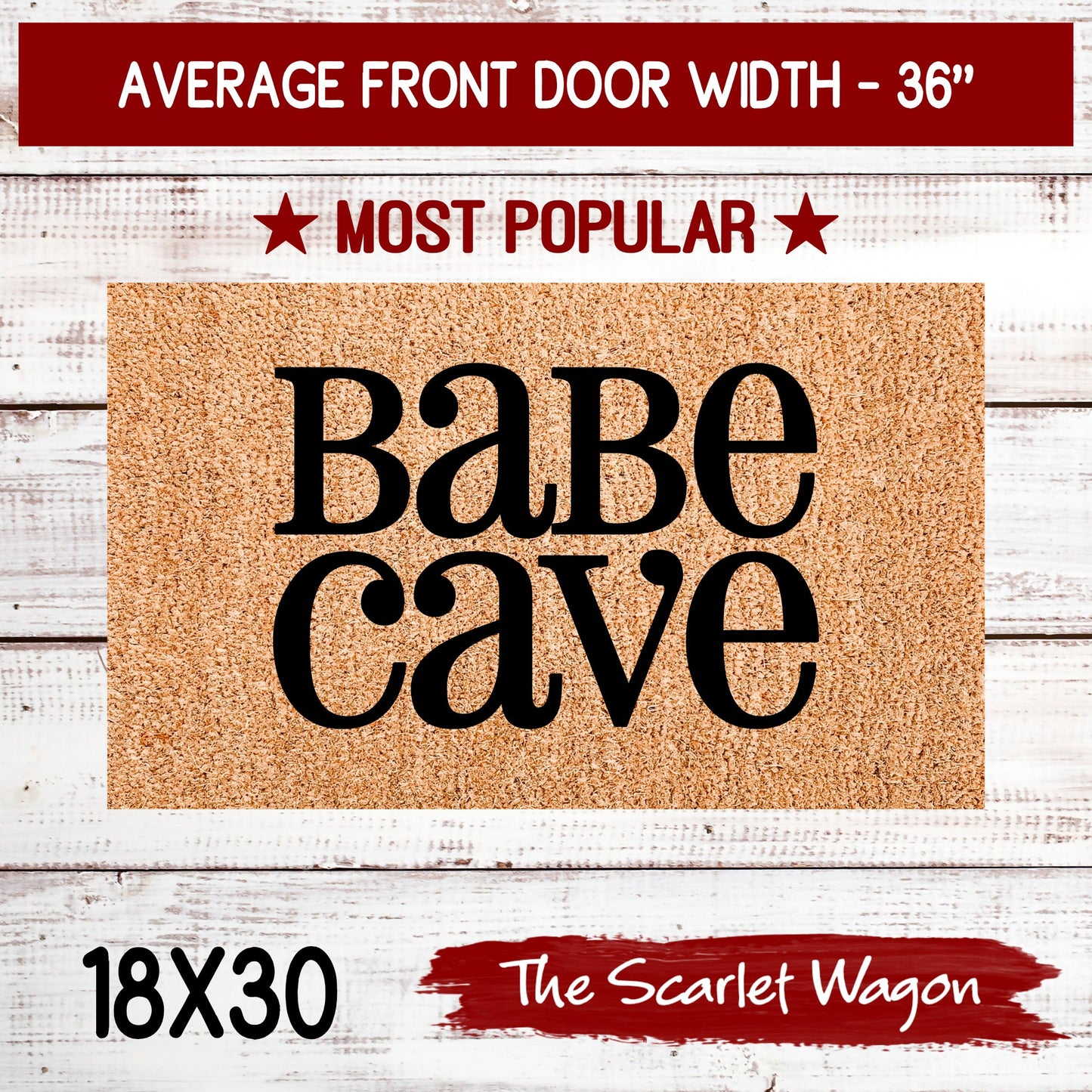 Babe Cave Retro Stacked Door Mats teelaunch 18x30 Inches (Free Shipping) 