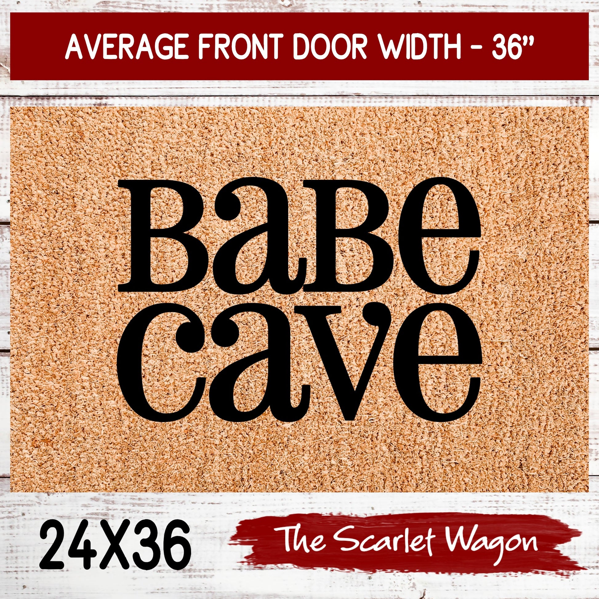 Babe Cave Retro Stacked Door Mats teelaunch 24x36 Inches (Free Shipping) 