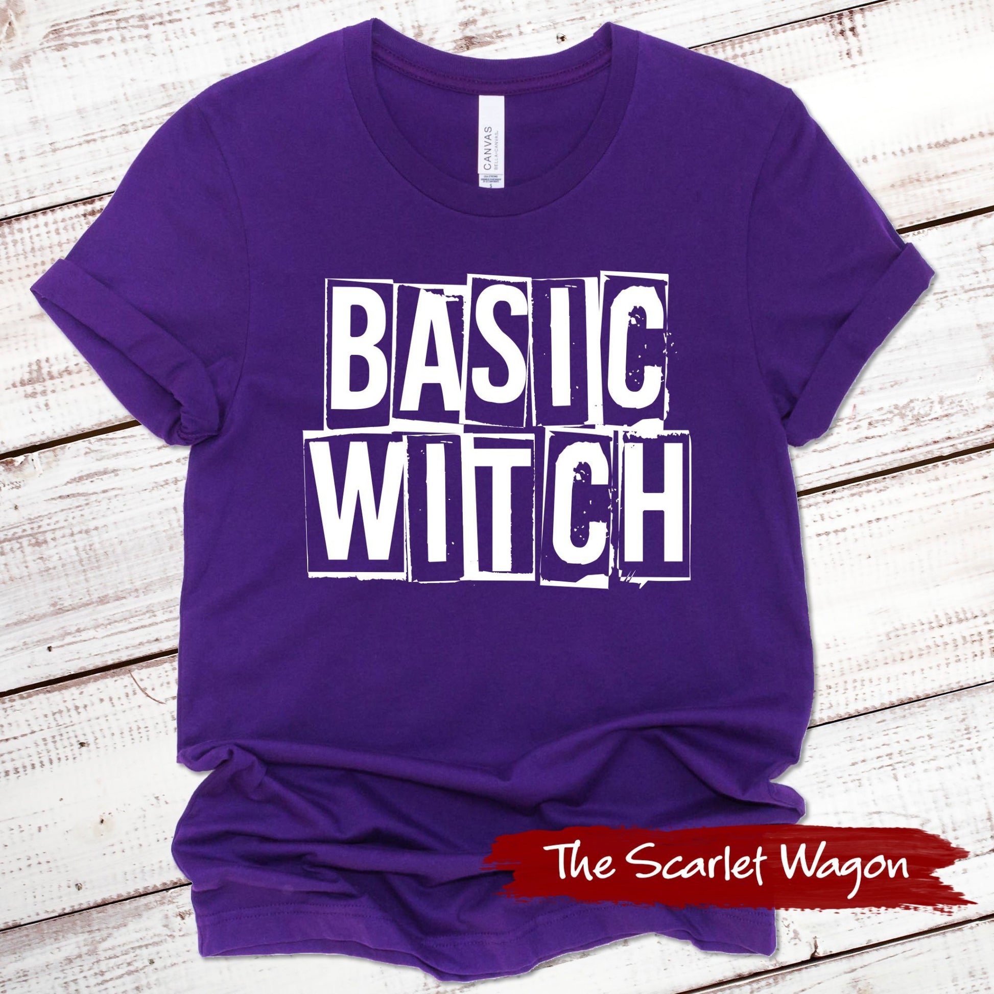 Basic Witch Halloween Shirt Scarlet Wagon Purple XS 