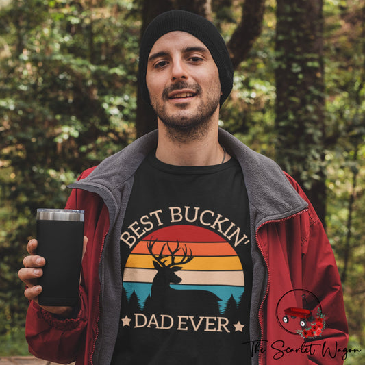 Best Buckin' Dad Ever Premium Tee Scarlet Wagon 