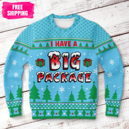 Big Package Ugly Christmas Sweatshirt Fashion Sweatshirt - AOP Subliminator 