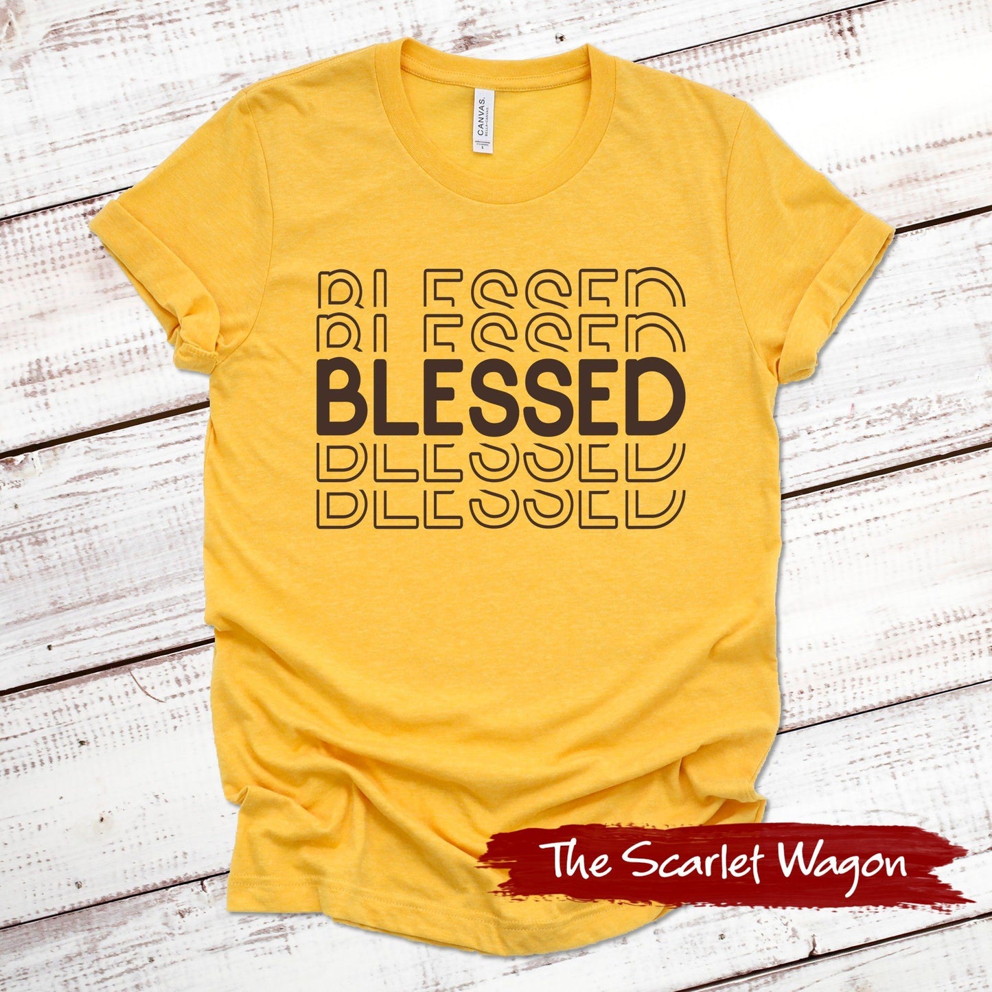 Blessed Fall Shirts Scarlet Wagon Heather Gold XS 
